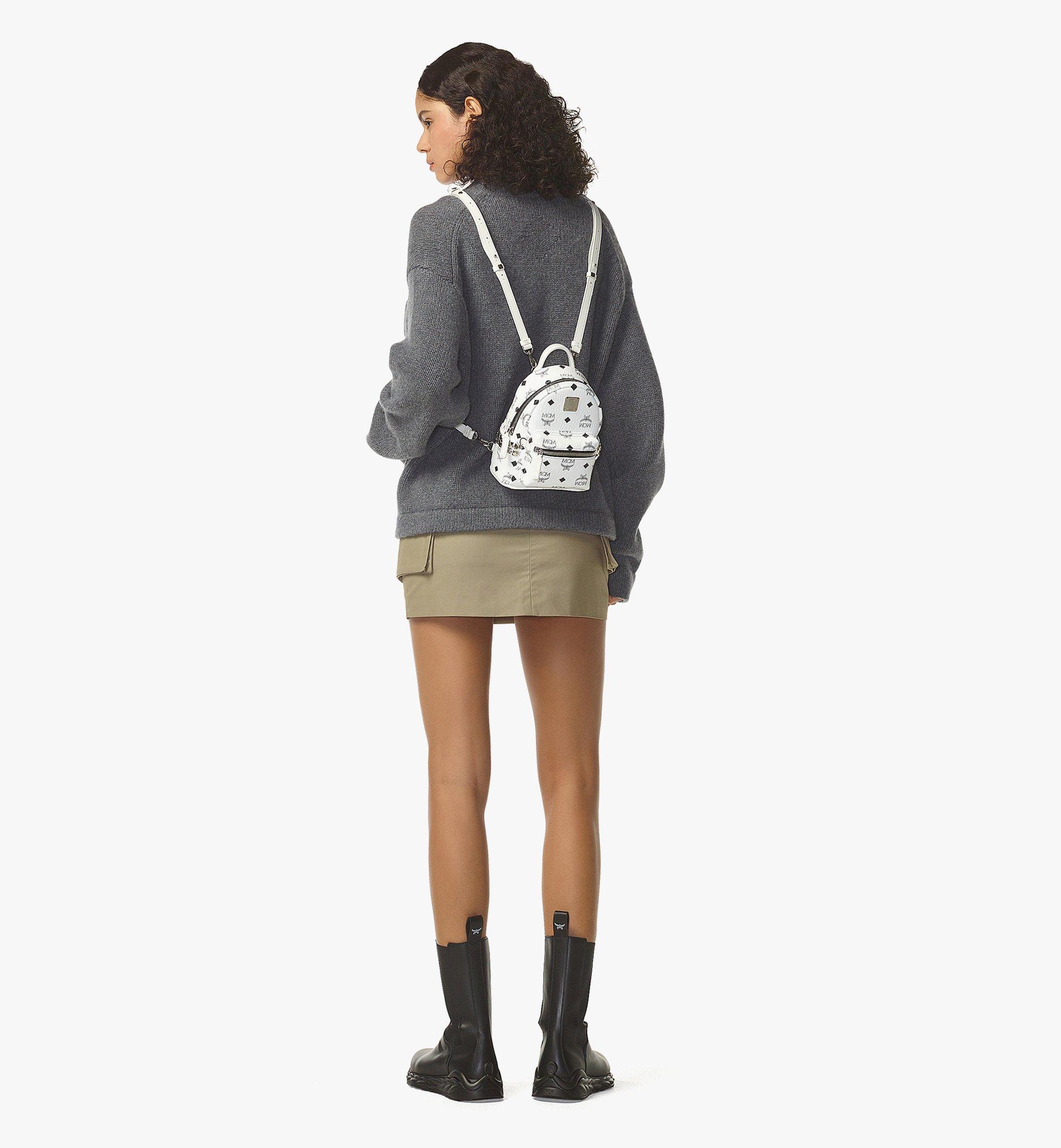 MCM Stark Bebe Boo Side Studs Backpack in Visetos  MMKEAVE17WT001 Alternate View 5