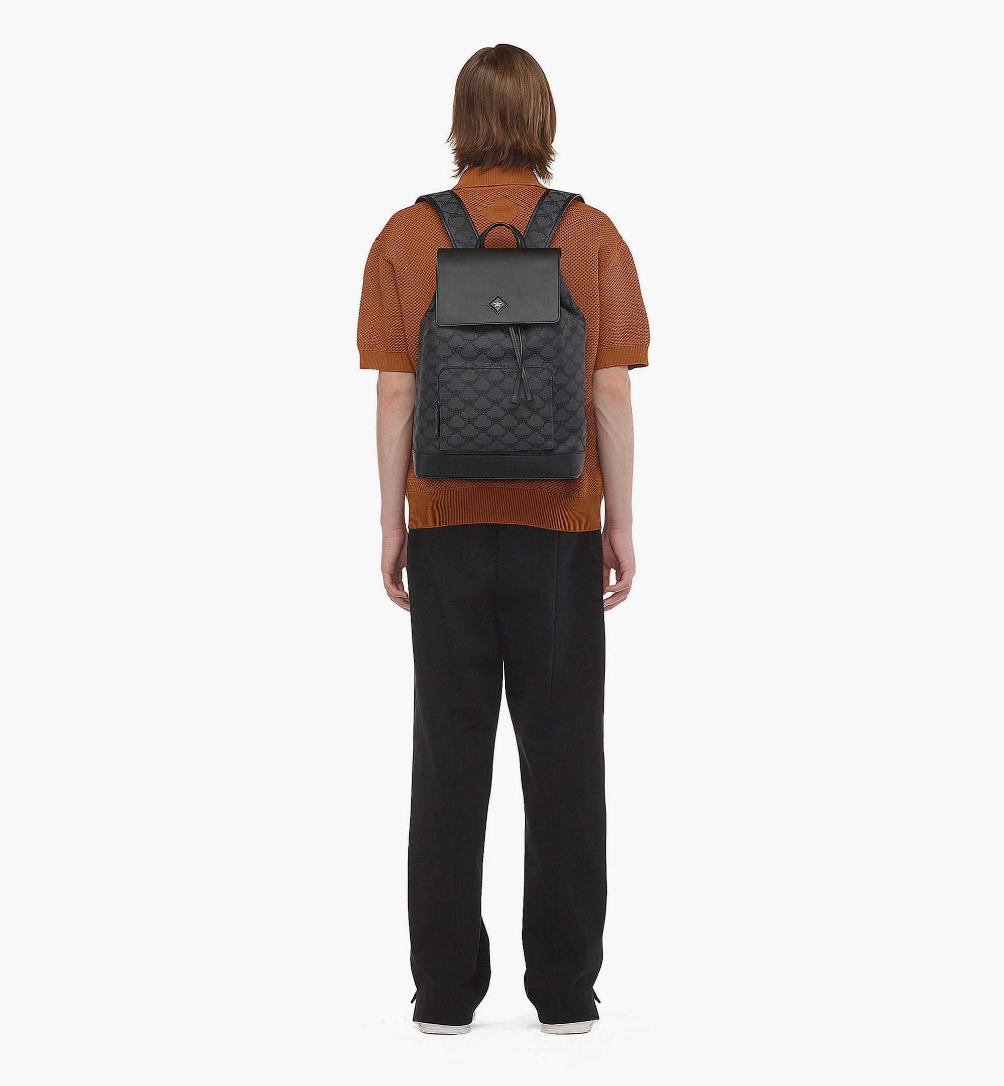 Medium Himmel Drawstring Backpack in Lauretos Jacquard Grey | MCM ®US