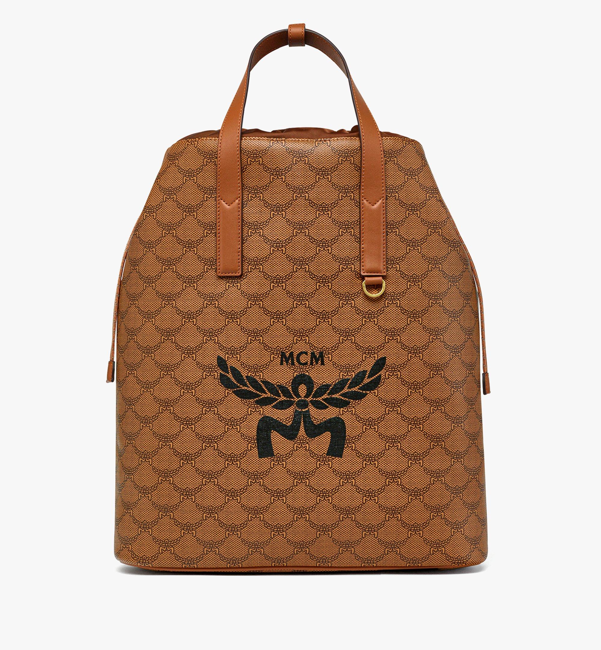 Medium Himmel Drawstring Backpack in Lauretos Cognac MCM US