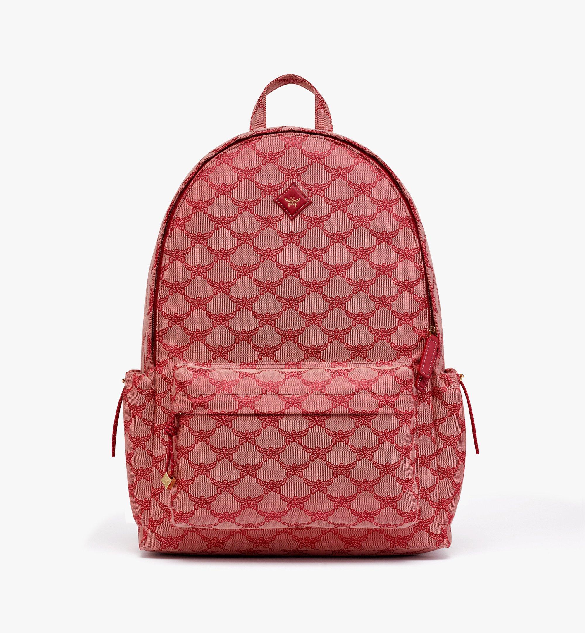 MCM Himmel Backpack in Lauretos Jacquard Red MMKESAC07X0001 Alternate View 1