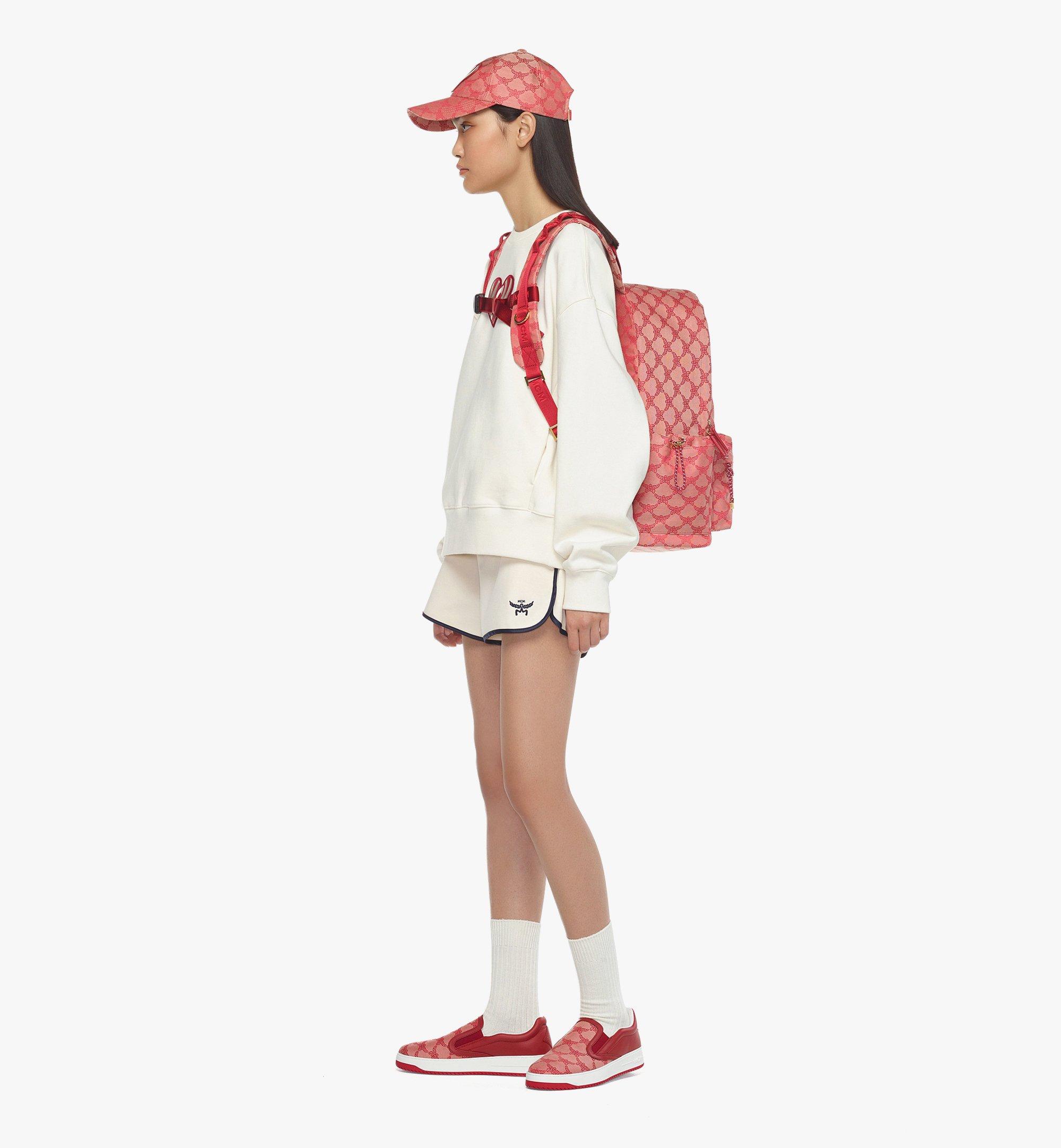 MCM Himmel Backpack in Lauretos Jacquard Red MMKESAC07X0001 Alternate View 4