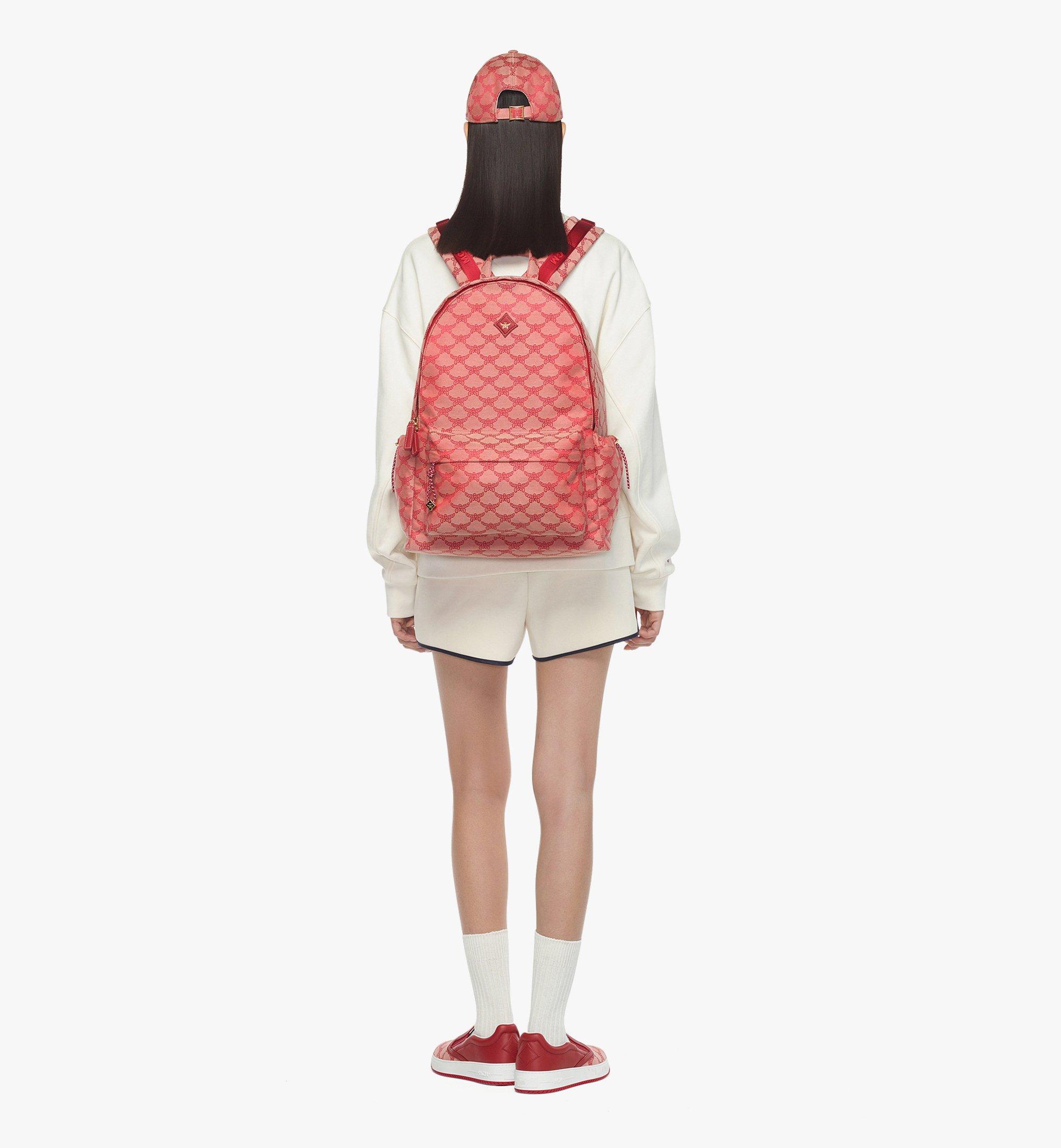 Medium Himmel Backpack in Lauretos Jacquard Red | MCM ®US