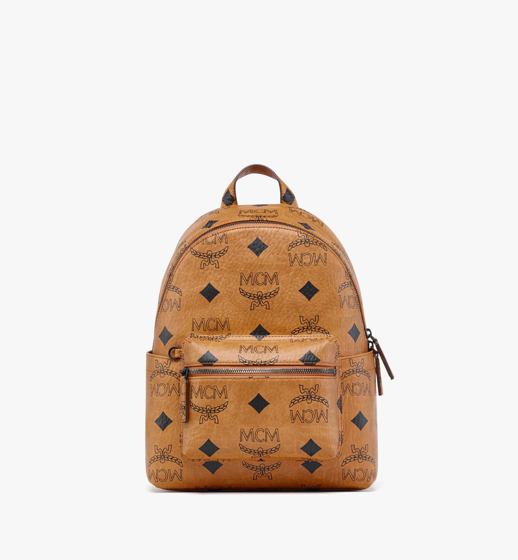 Mcm backpack white online and black