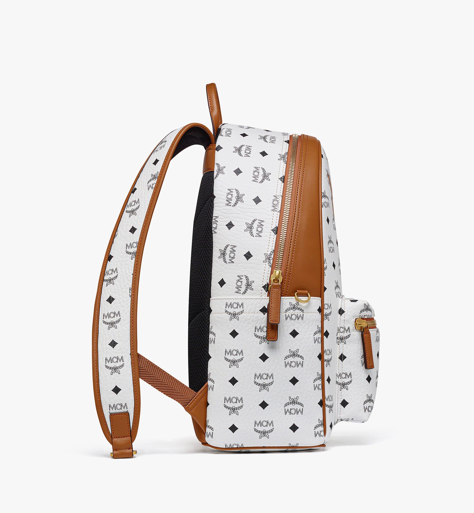 Mcm backpack white medium hot sale