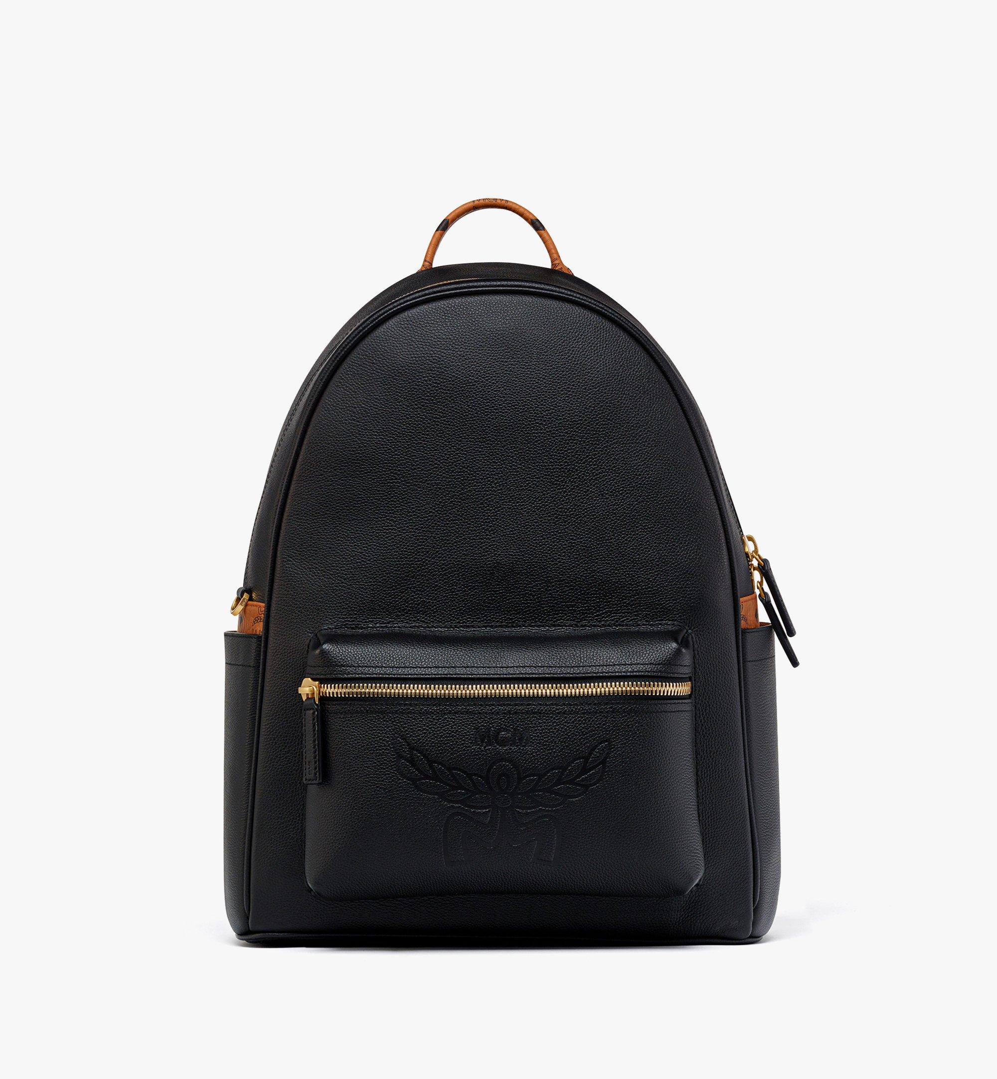 Mcm black 2024 medium backpack