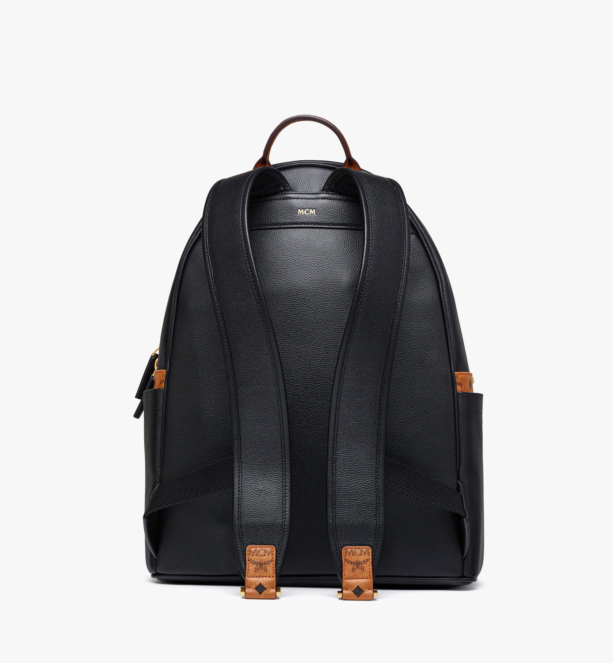 Medium Stark Backpack in Embossed Logo Leather Black MCM JP