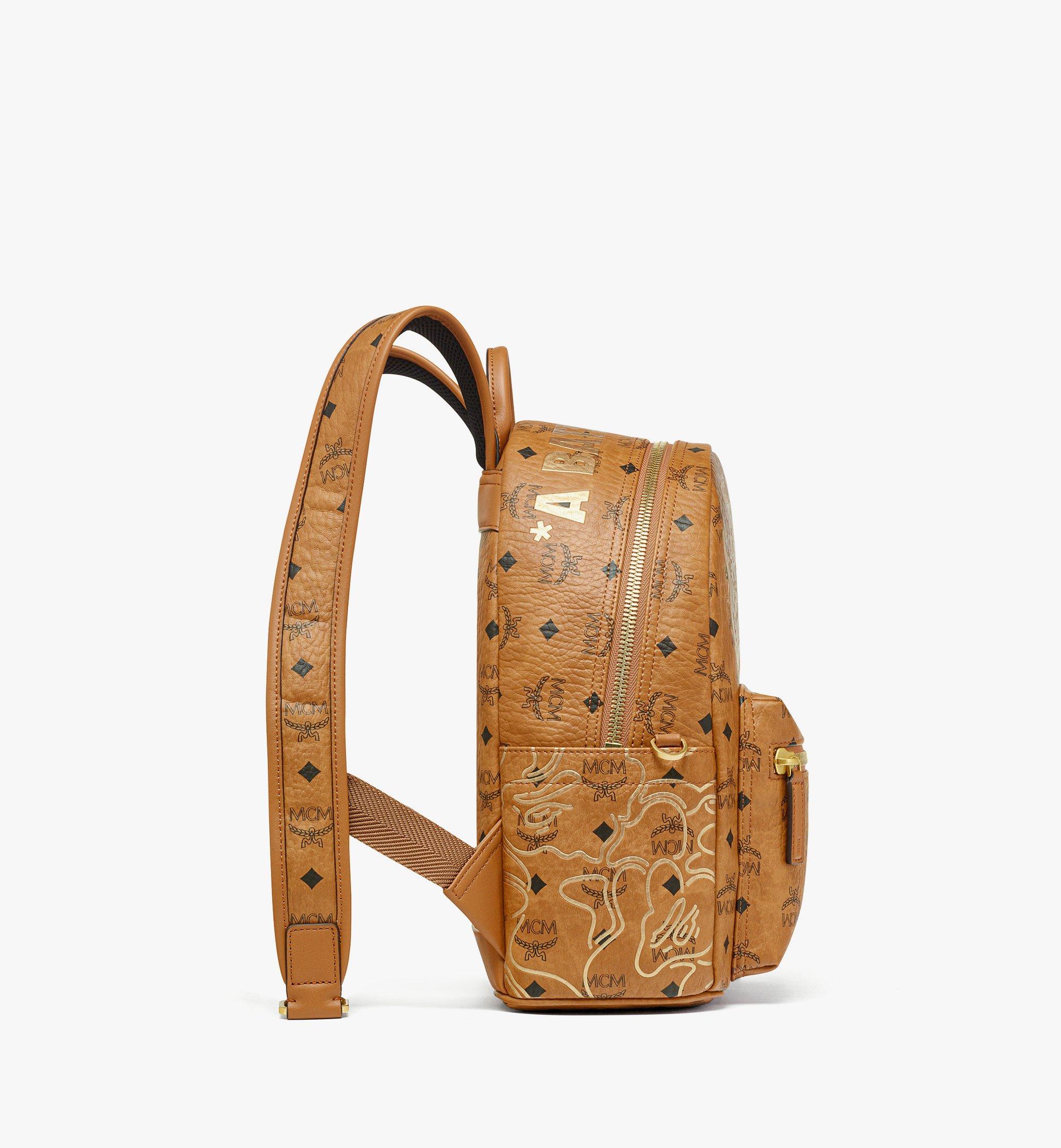 Small MCM x BAPE Stark Backpack in Visetos Cognac | MCM ®US