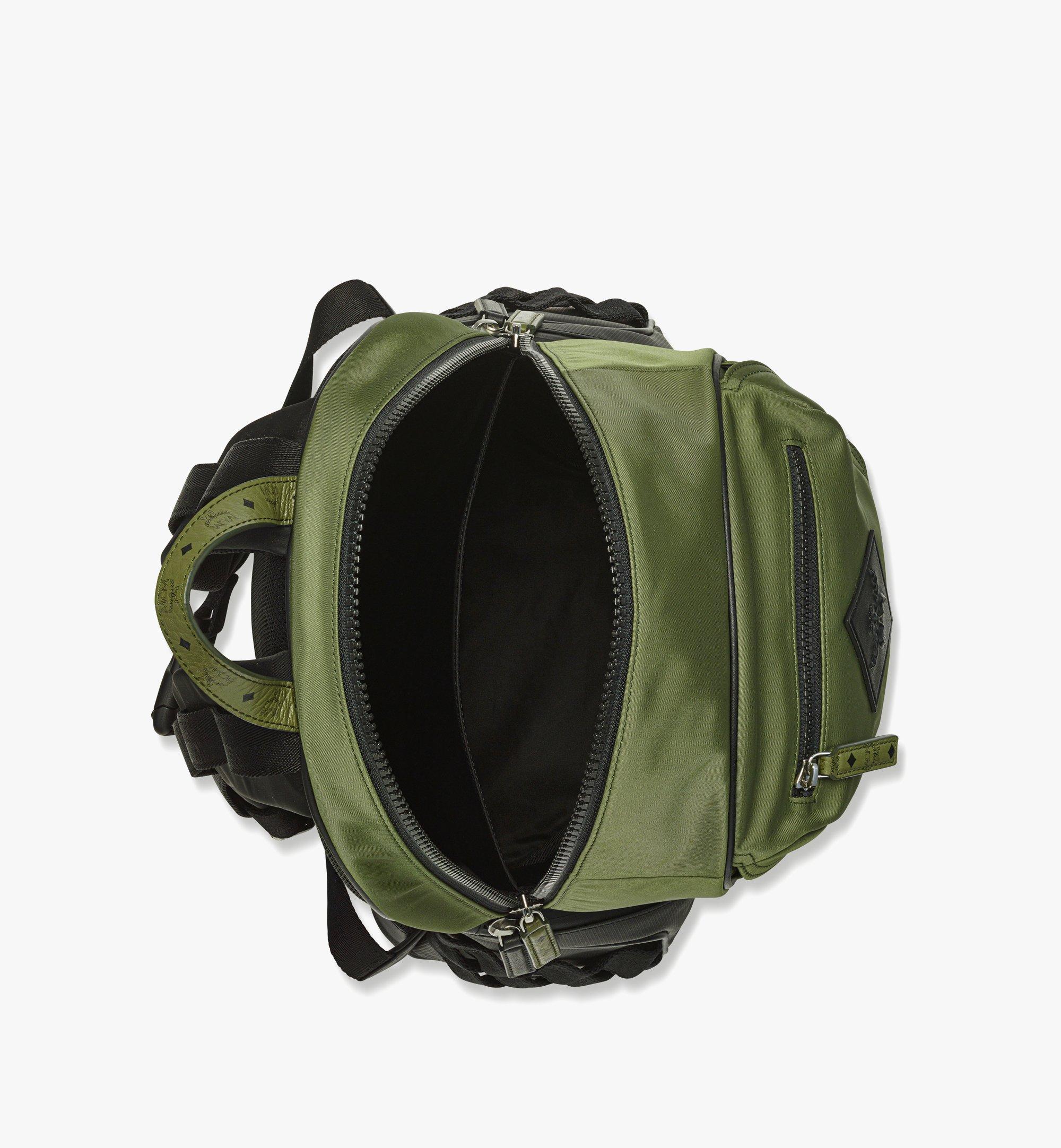 MCM Aren Backpack in ECONYL® and Monogram Print Leather Green MMKFATA01K8001 Alternate View 2