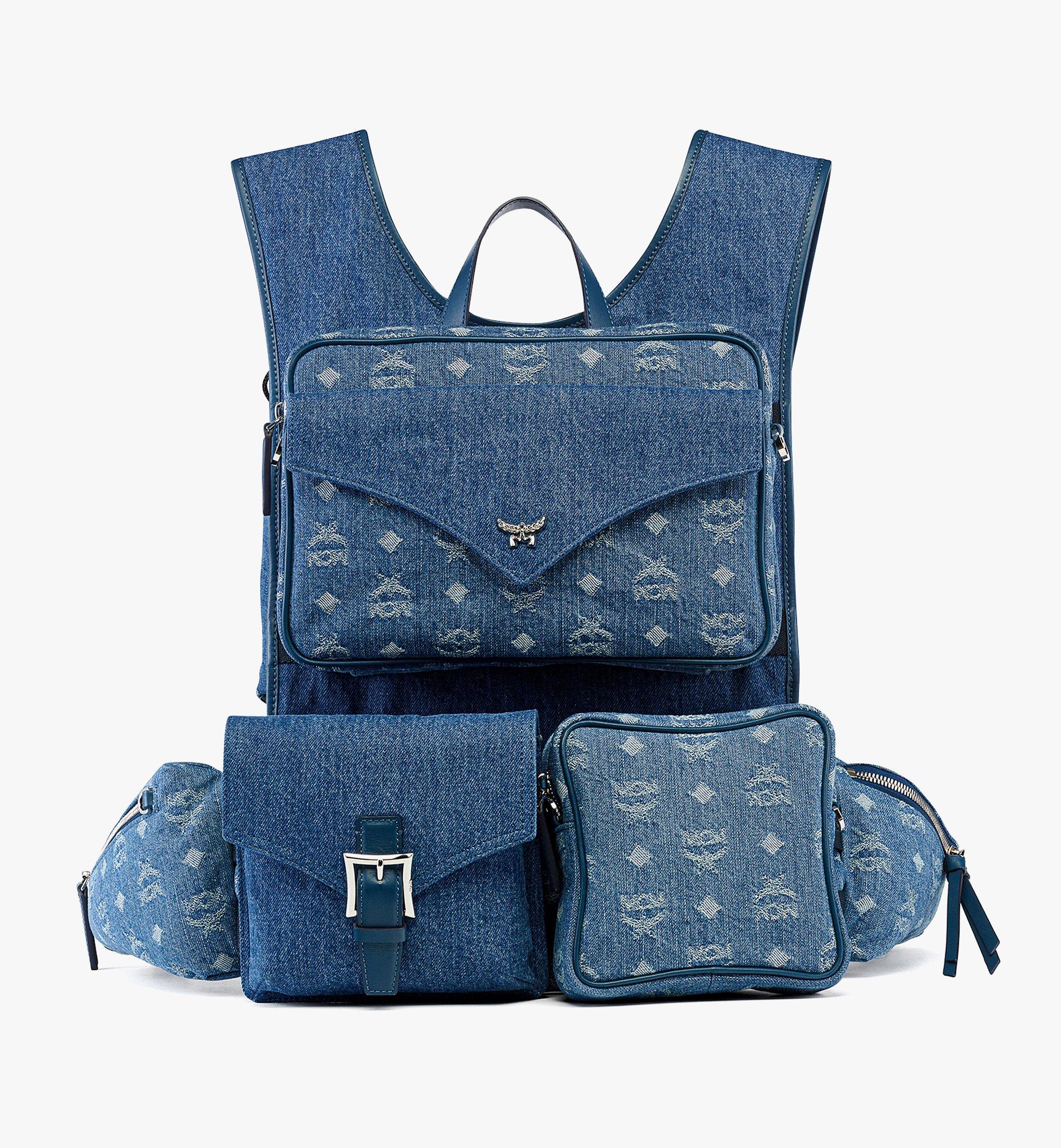 Sac à dos multifonction Aren en denim jacquard monogrammé