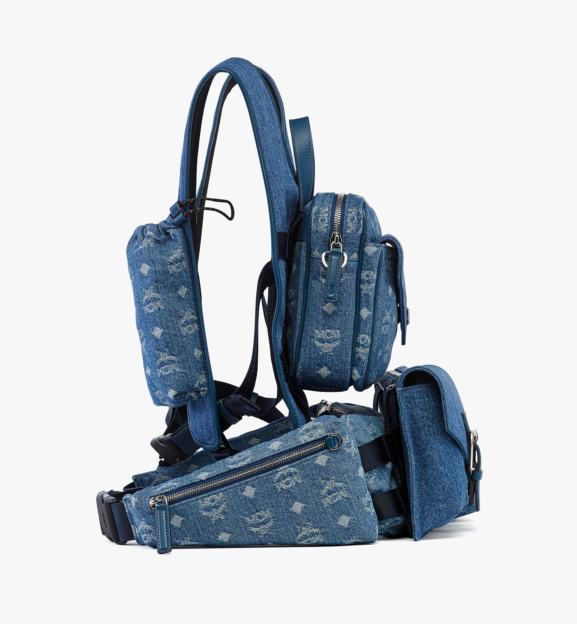 Large Aren Multi-Backpack in Monogram Denim Jacquard Blue | MCM ®US