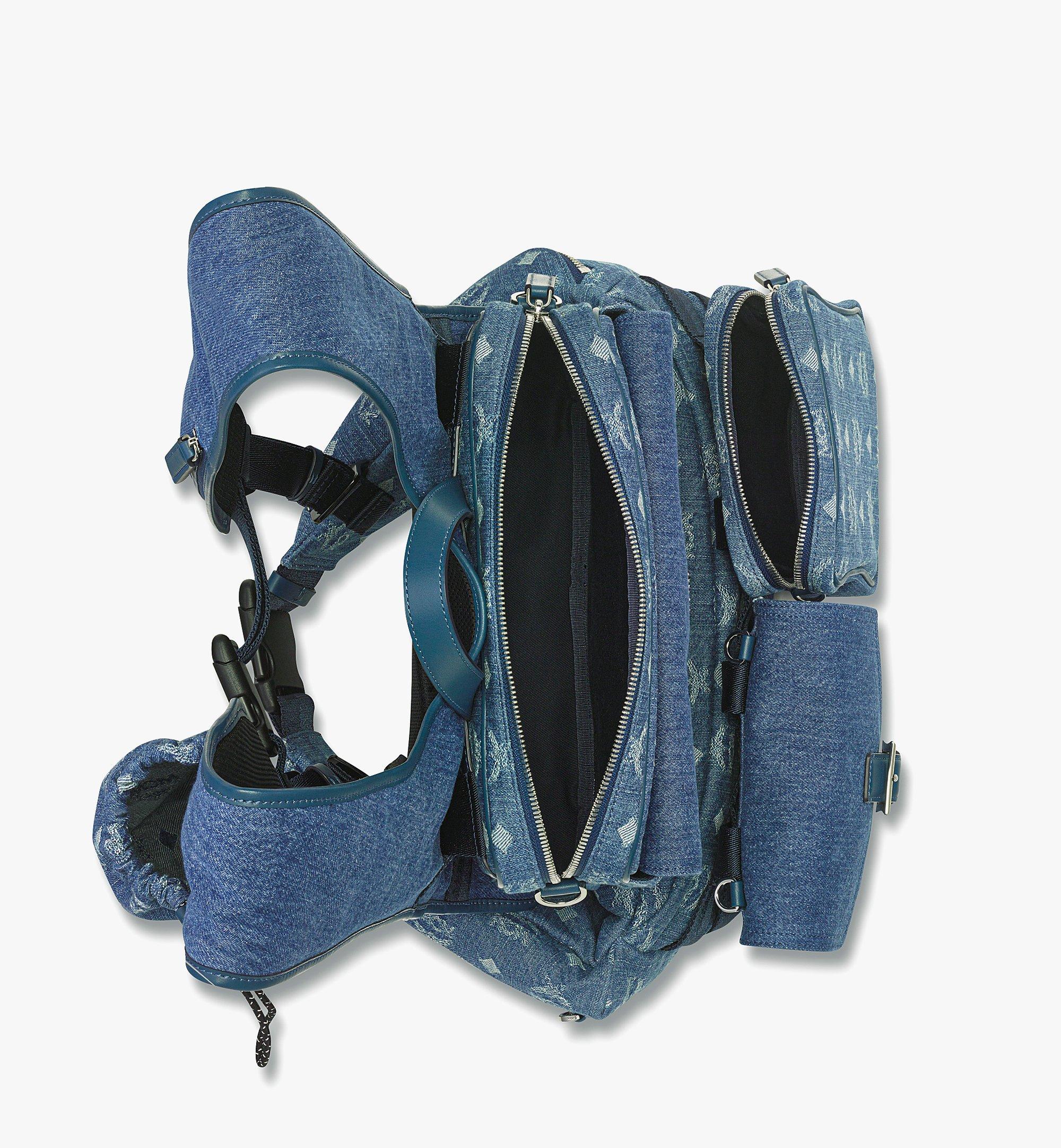 MCM Aren Multi-Rucksack aus Denim-Jacquard mit Monogramm Blue MMKFATA02HD001 Noch mehr sehen 3