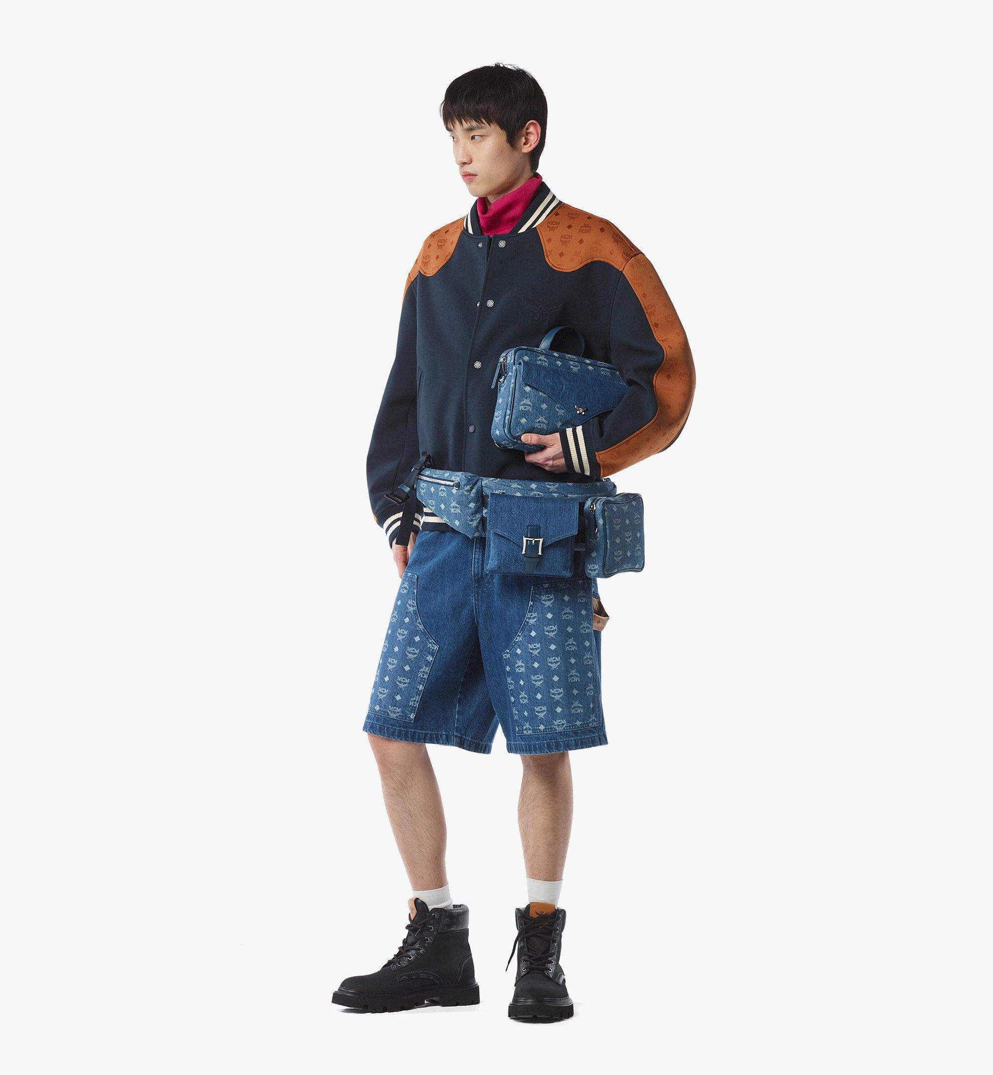 MCM Aren Multi-Rucksack aus Denim-Jacquard mit Monogramm Blue MMKFATA02HD001 Noch mehr sehen 2