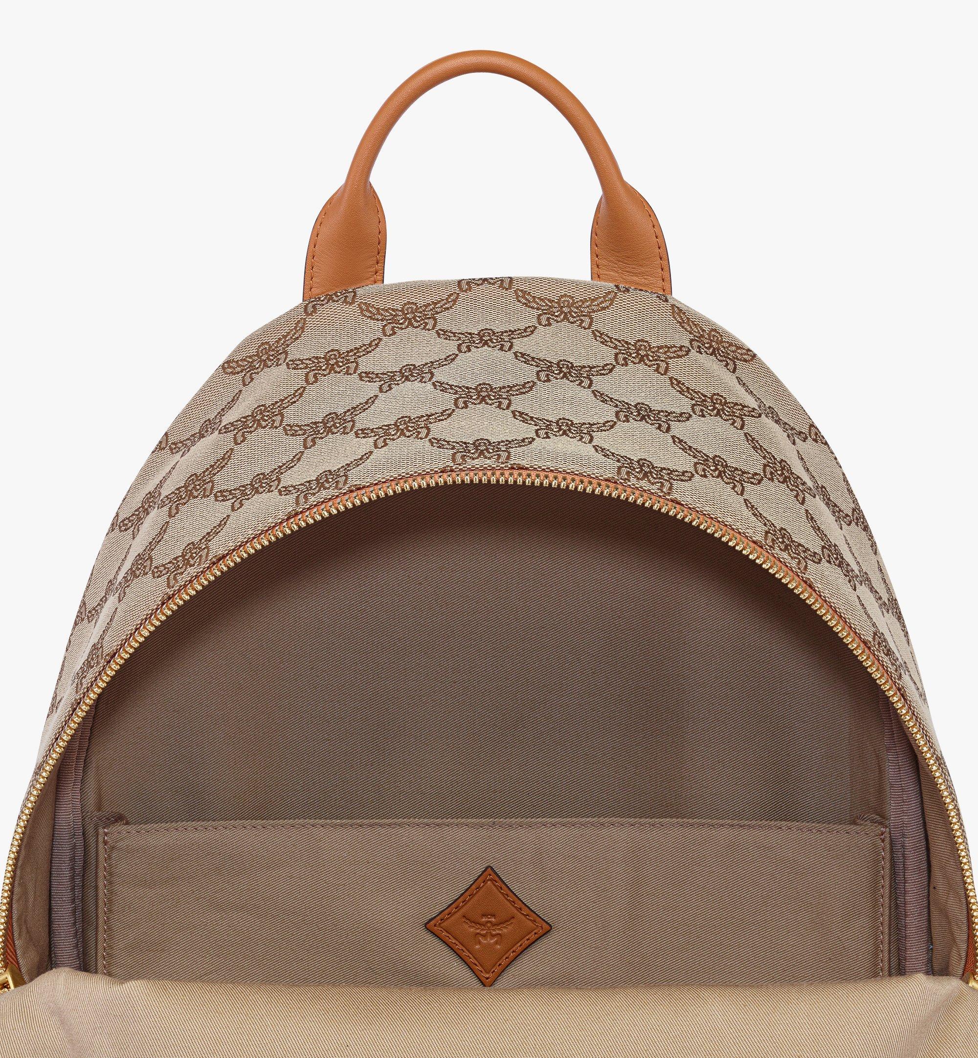 MCM Stark Backpack in Lauretos Monogram Jacquard Beige MMKFAVE01IG001 Alternate View 2