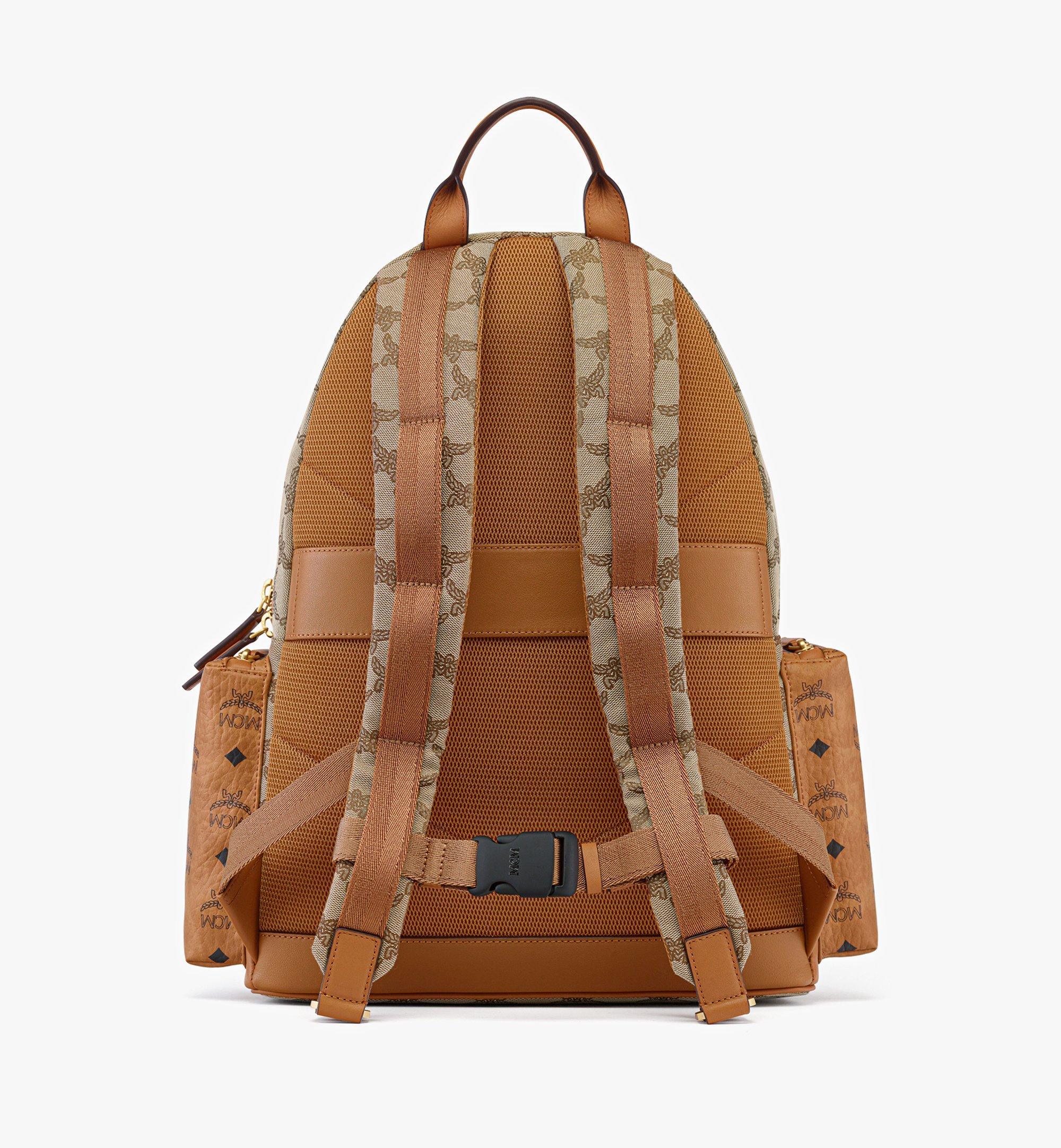 MCM Stark Backpack in Lauretos Monogram Jacquard Beige MMKFAVE01IG001 Alternate View 3