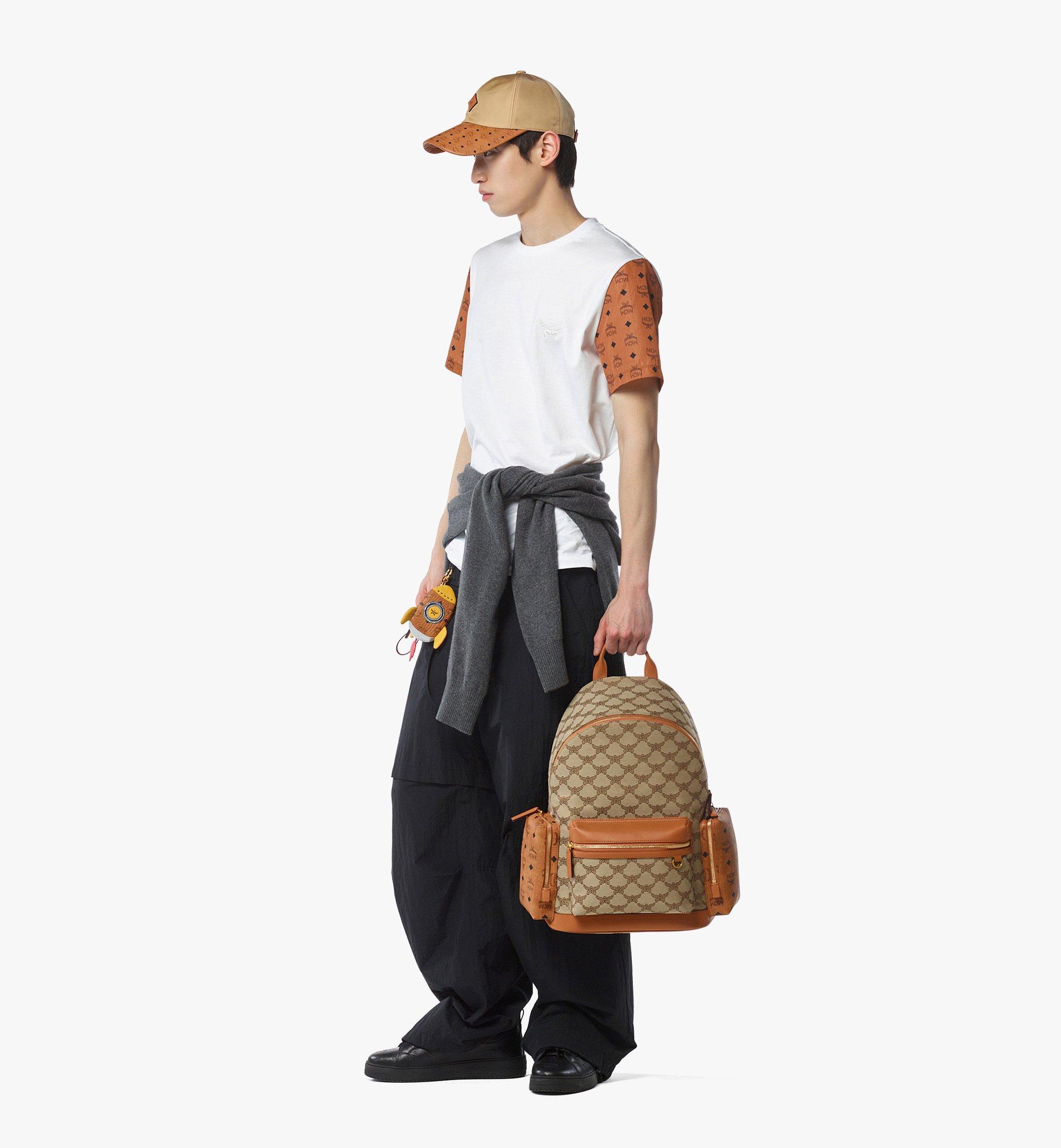MCM Stark Backpack in Lauretos Monogram Jacquard Beige MMKFAVE01IG001 Alternate View 2