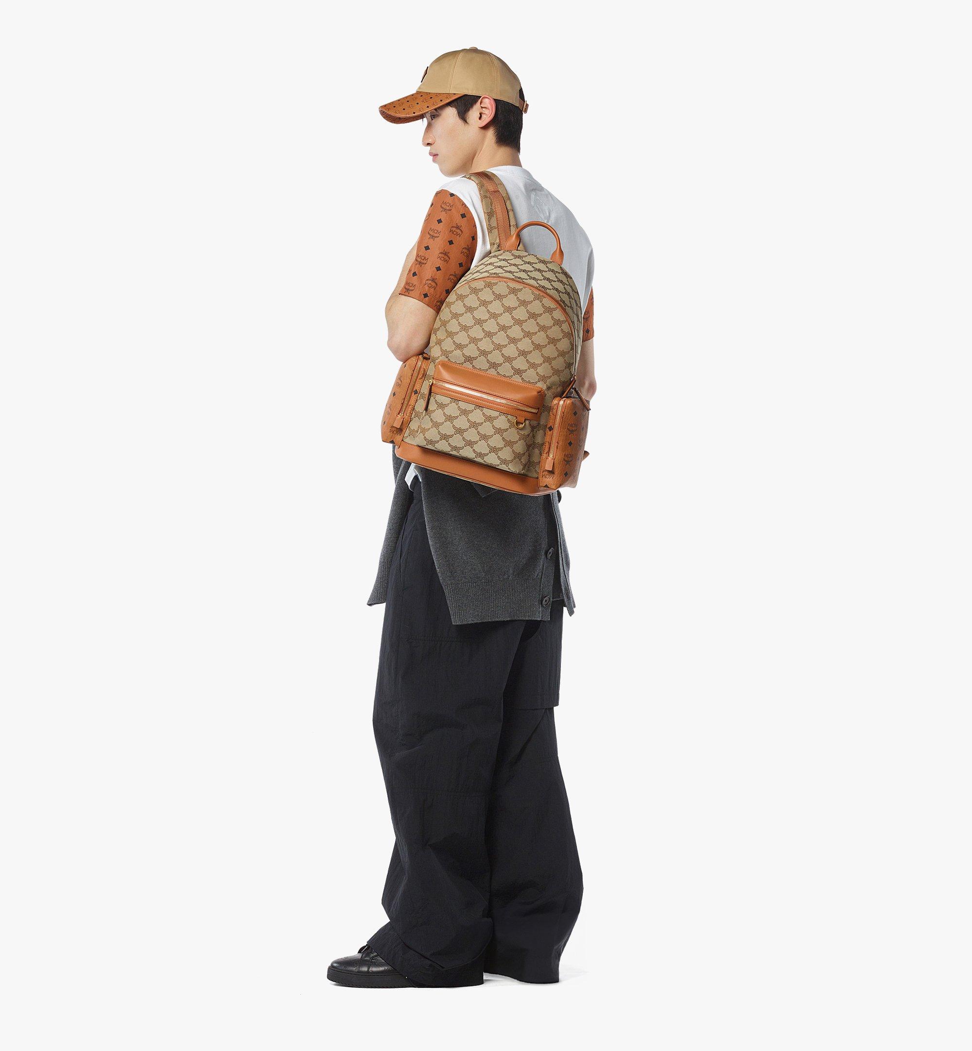 MCM Stark Backpack in Lauretos Monogram Jacquard Beige MMKFAVE01IG001 Alternate View 4