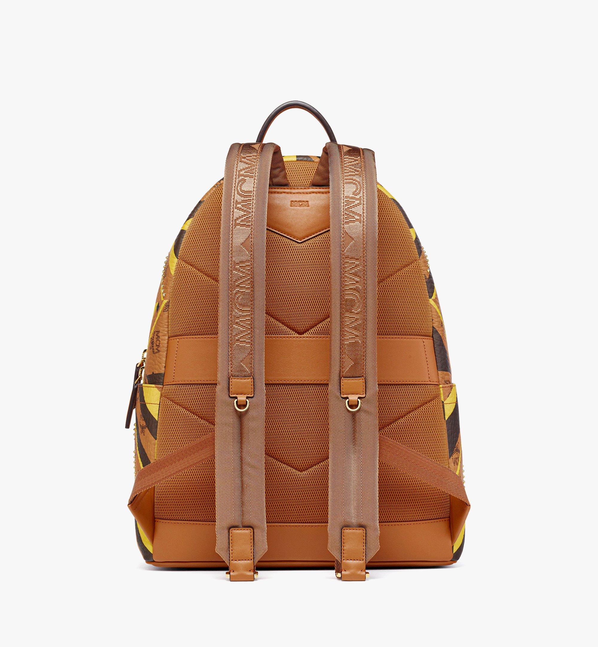 MCM Studded Stark Backpack in Mega Herringbone Visetos Cognac MMKFAVE03CO001 Alternate View 3