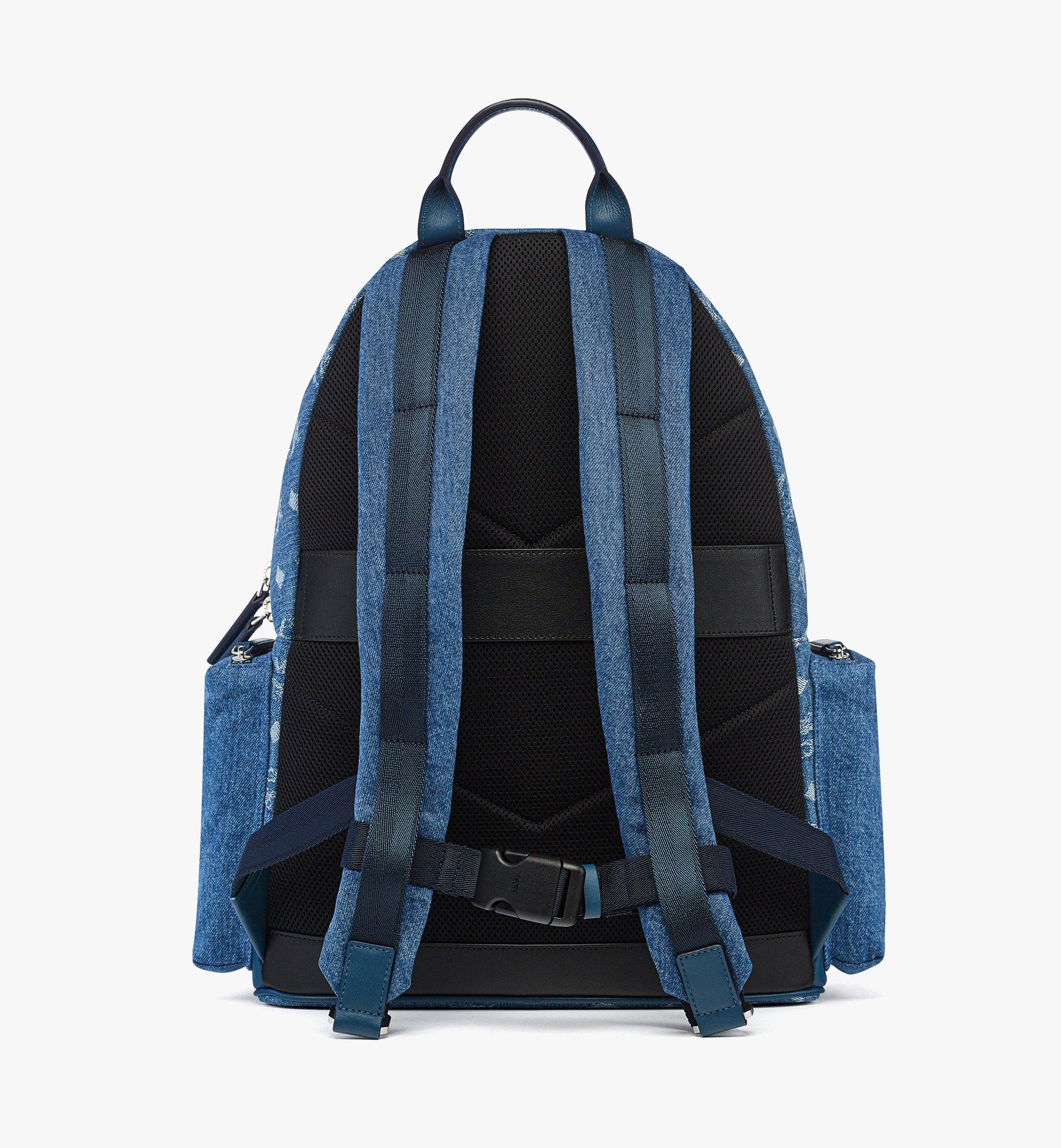 MCM Stark Backpack in Monogram Denim Jacquard  MMKFAVE04HD001 Alternate View 3
