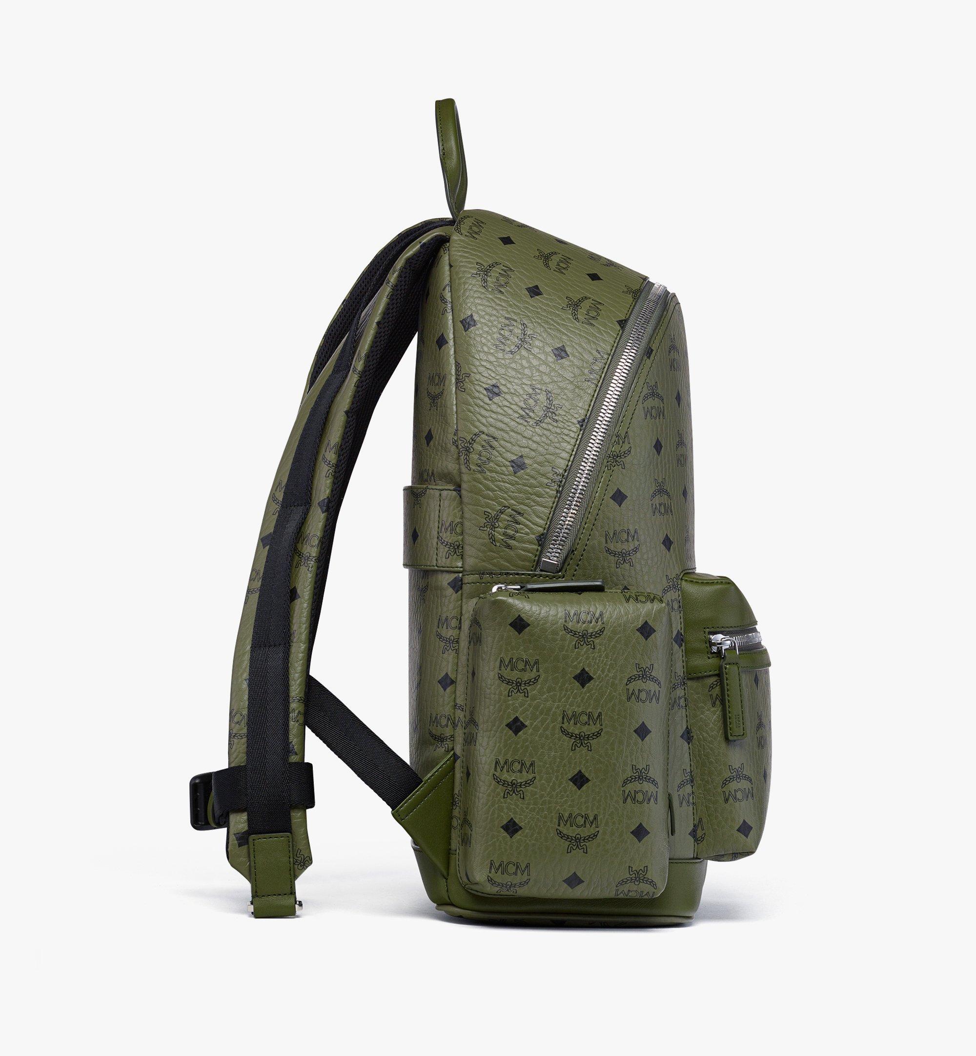 MCM Stark Backpack in Visetos Green MMKFAVE09K8001 Alternate View 1