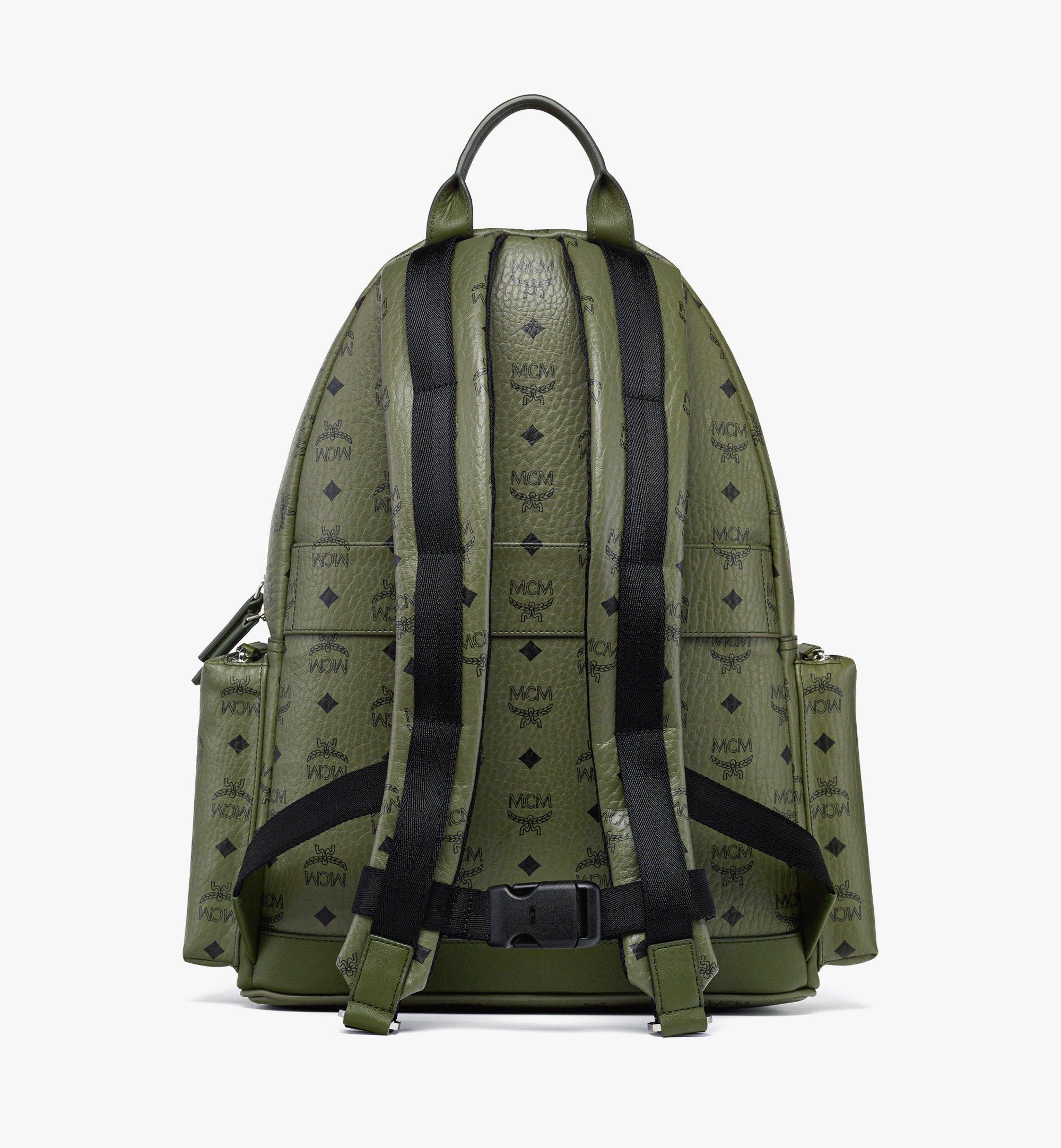 MCM Stark Backpack in Visetos Green MMKFAVE09K8001 Alternate View 3