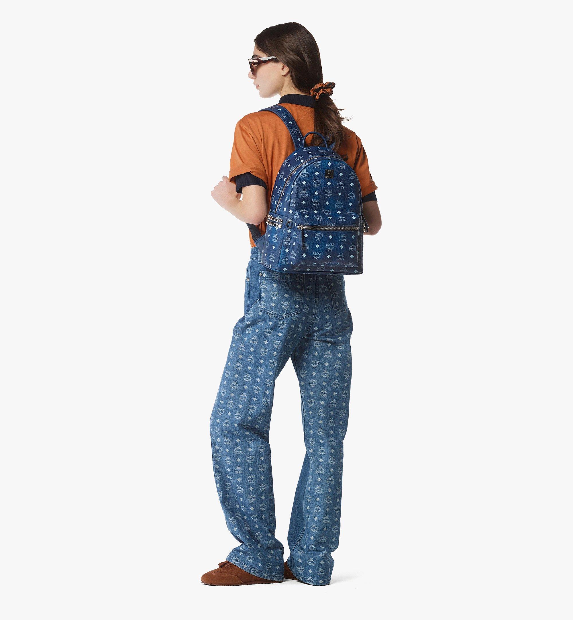 Small-Medium Stark Side Studs Backpack in Visetos Blue | MCM ®US