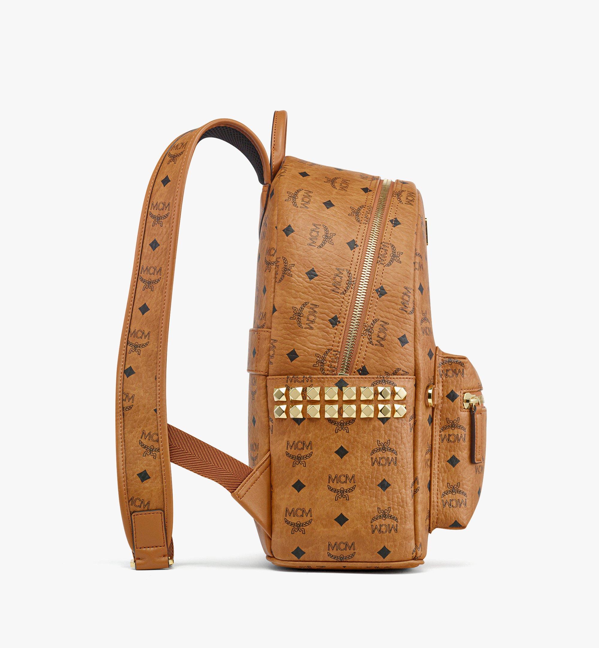 Small-Medium Stark Side Studs Backpack in Rocket Visetos Cognac
