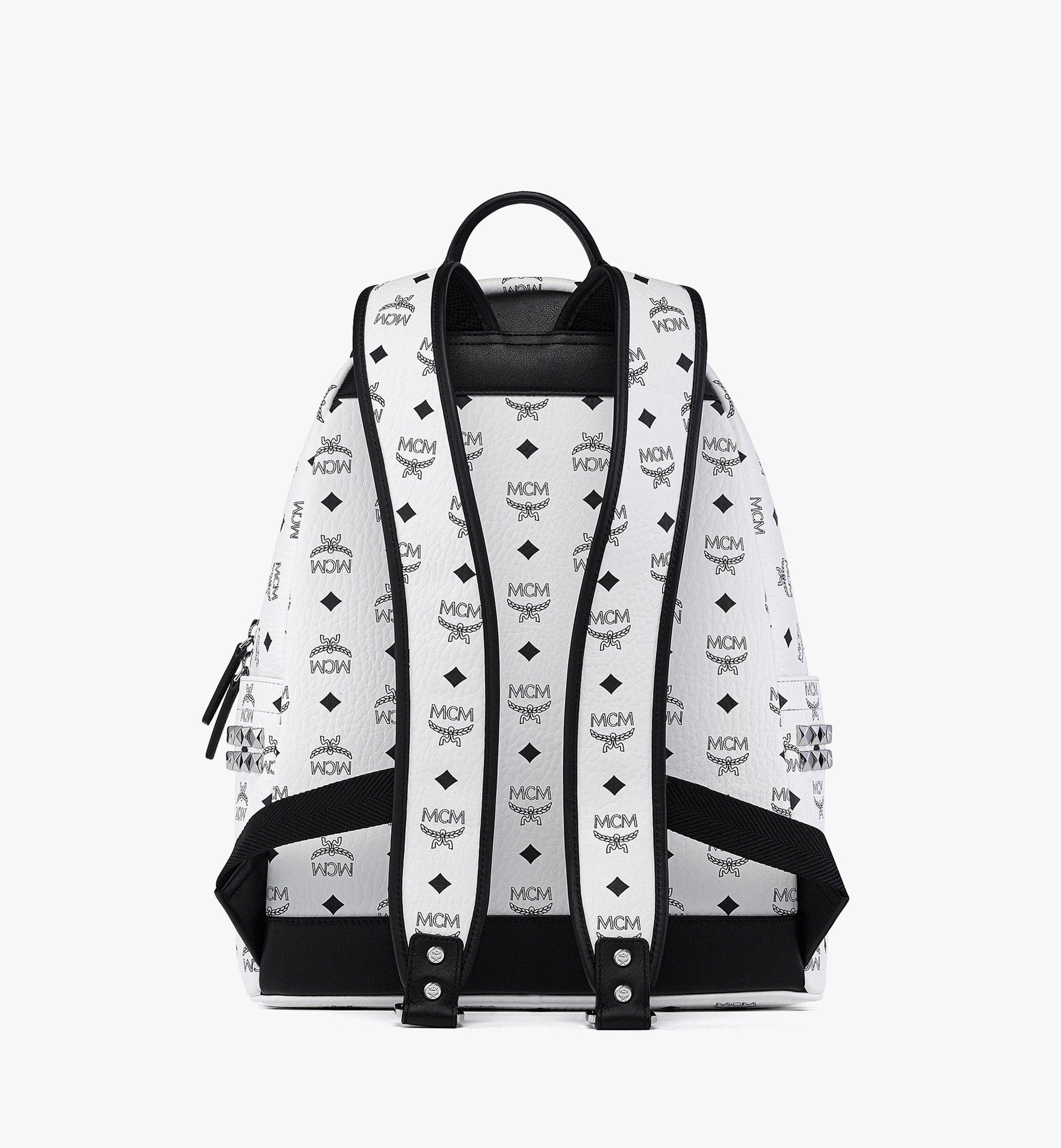 MCM MCM x SNIPES Stark Side Studs Backpack in Visetos White MMKFSUP03WT001 Alternate View 3