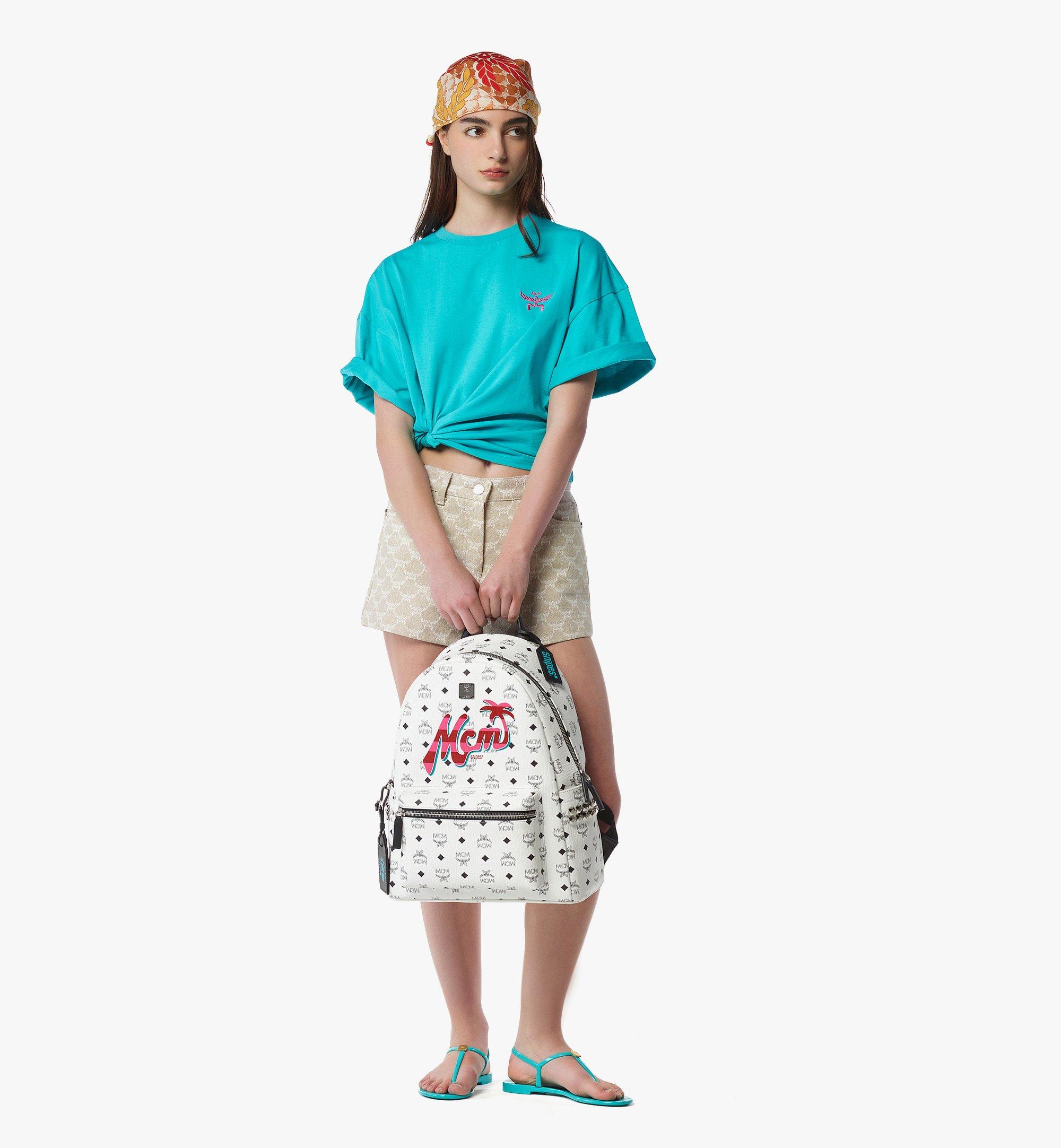 MCM MCM x SNIPES Stark Side Studs Backpack in Visetos White MMKFSUP03WT001 Alternate View 2