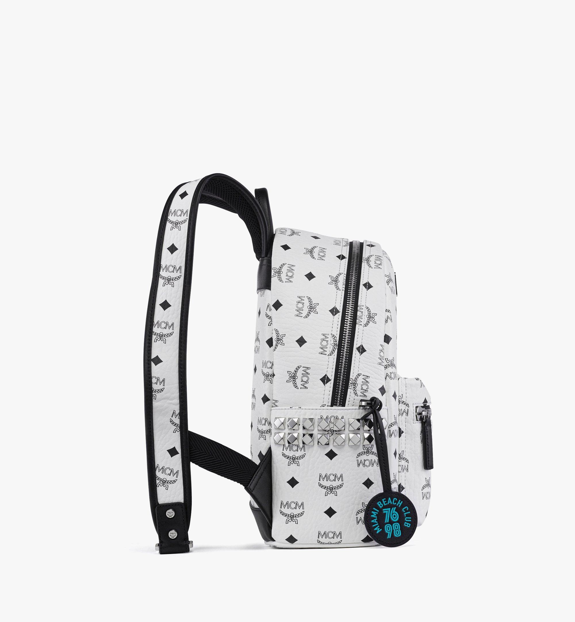 MCM MCM x SNIPES Stark Side Studs Backpack in Visetos White MMKFSUP04WT001 Alternate View 1