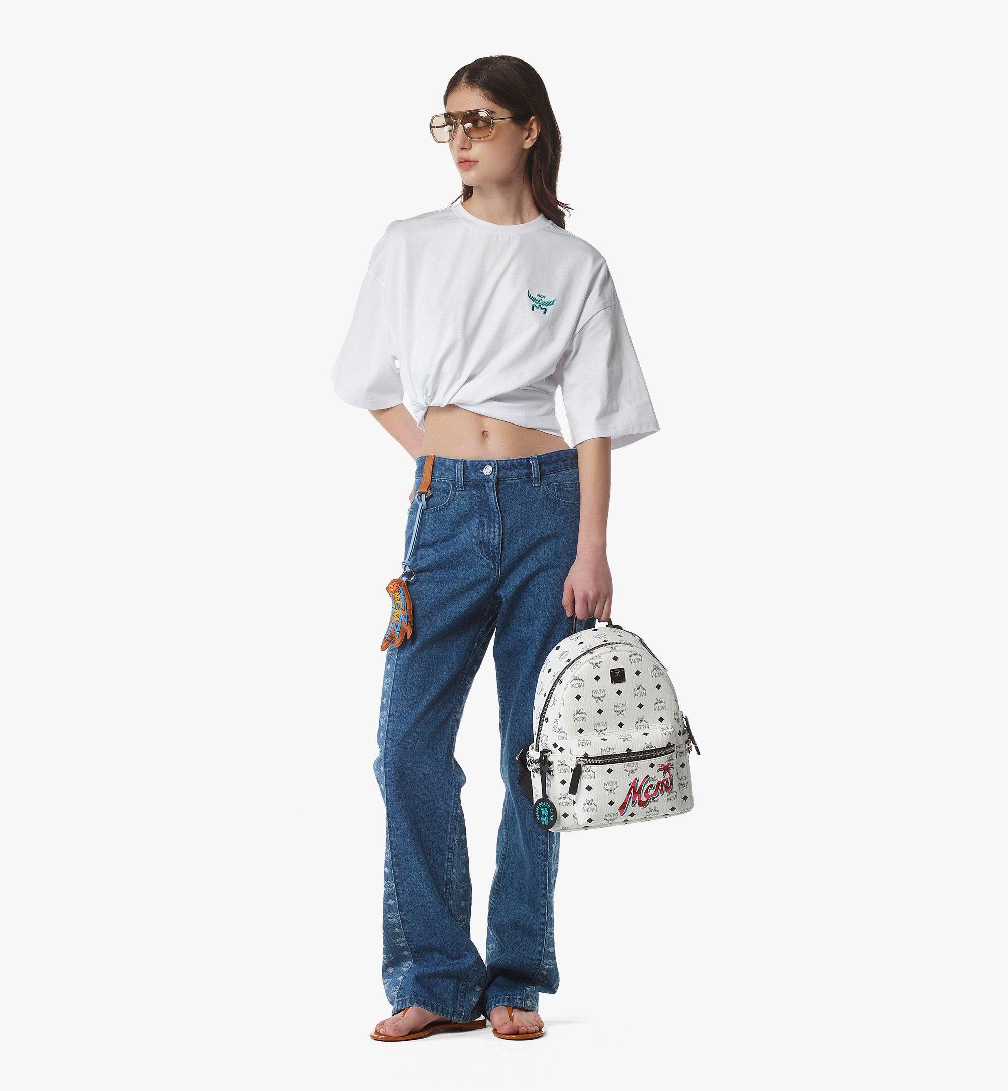 MCM MCM x SNIPES Stark Side Studs Backpack in Visetos White MMKFSUP04WT001 Alternate View 5