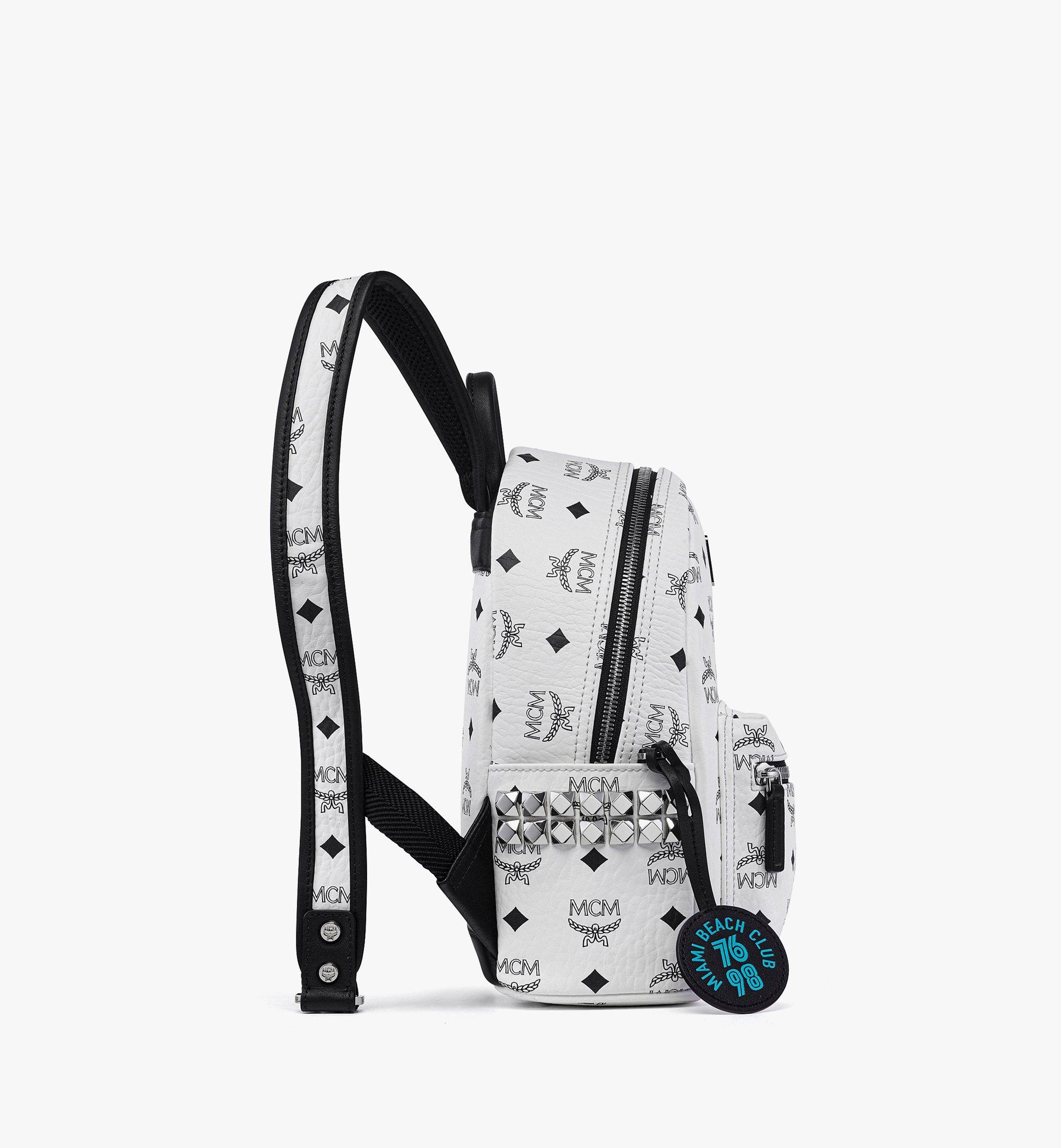 MCM MCM x SNIPES Stark Side Studs Backpack in Visetos White MMKFSUP05WT001 Alternate View 1