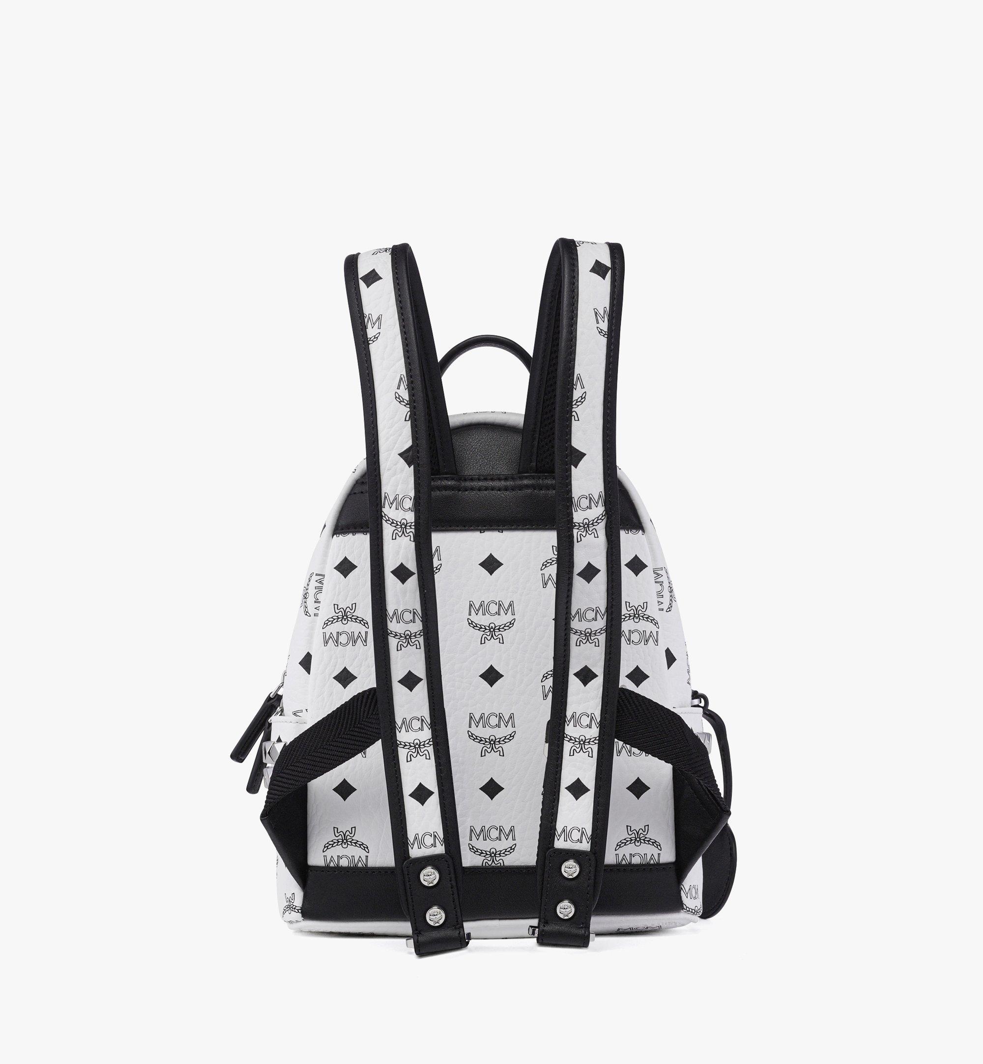 MCM ホワイトバックパック スタッズ付き　袋付き Mini MCM x SNIPES Stark Side Studs Backpack in Visetos White