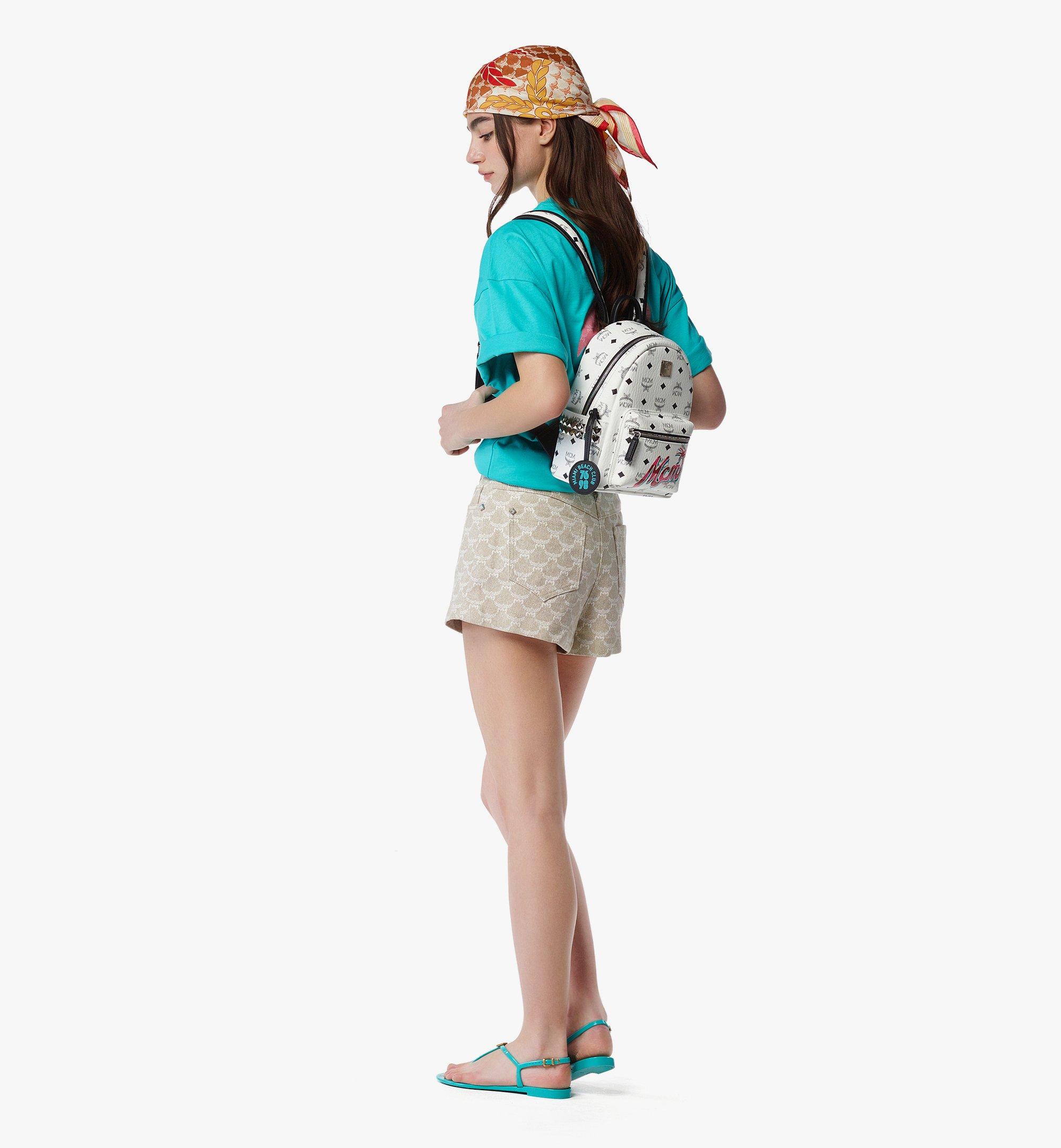 MCM MCM x SNIPES Stark Side Studs Backpack in Visetos White MMKFSUP05WT001 Alternate View 4