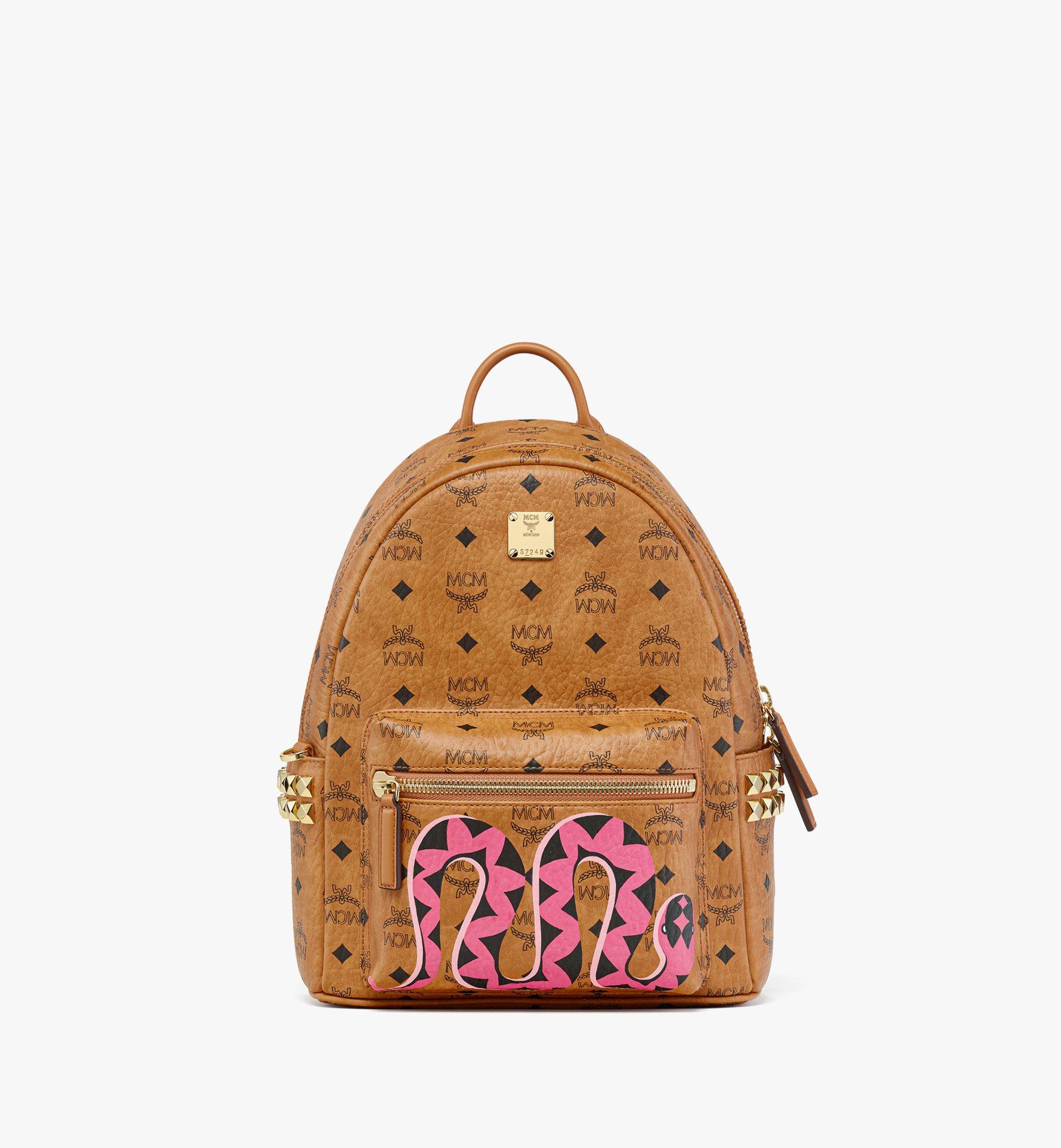 MCM Year of the Snake Stark Backpack in Visetos Cognac MMKFSUP07CO001 Plus de photos 1