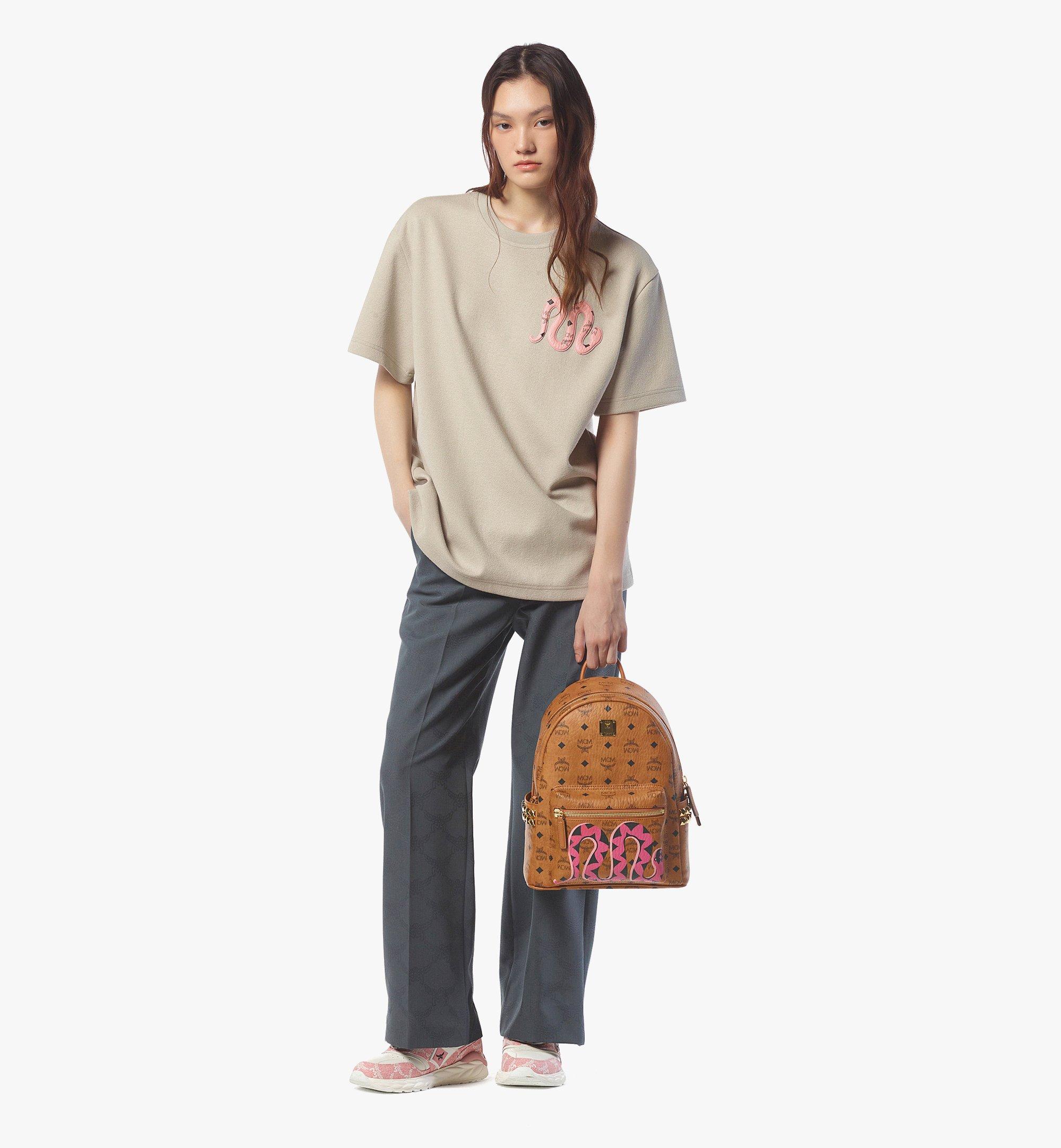 MCM Year of the Snake Stark Backpack in Visetos Cognac MMKFSUP07CO001 Plus de photos 2