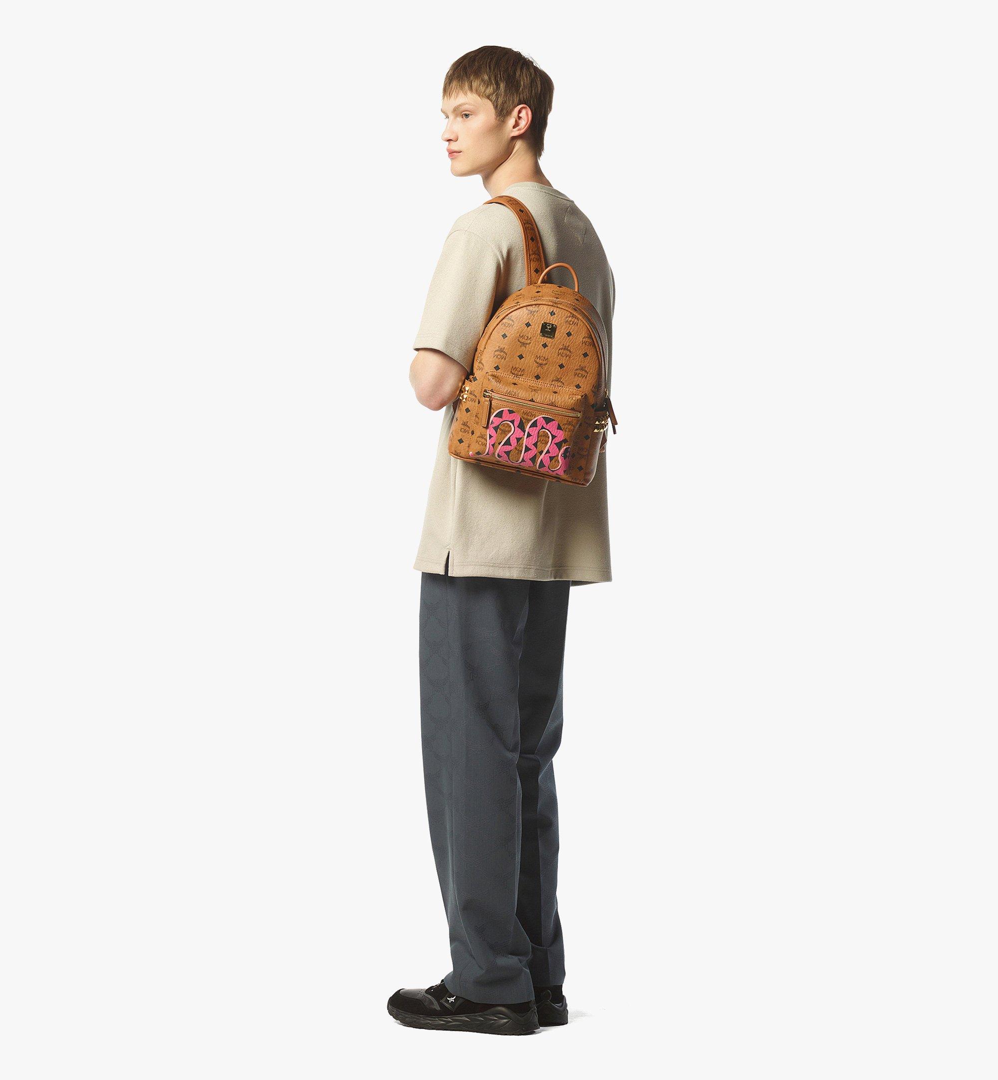 MCM Year of the Snake Stark Backpack in Visetos Cognac MMKFSUP07CO001 Plus de photos 7