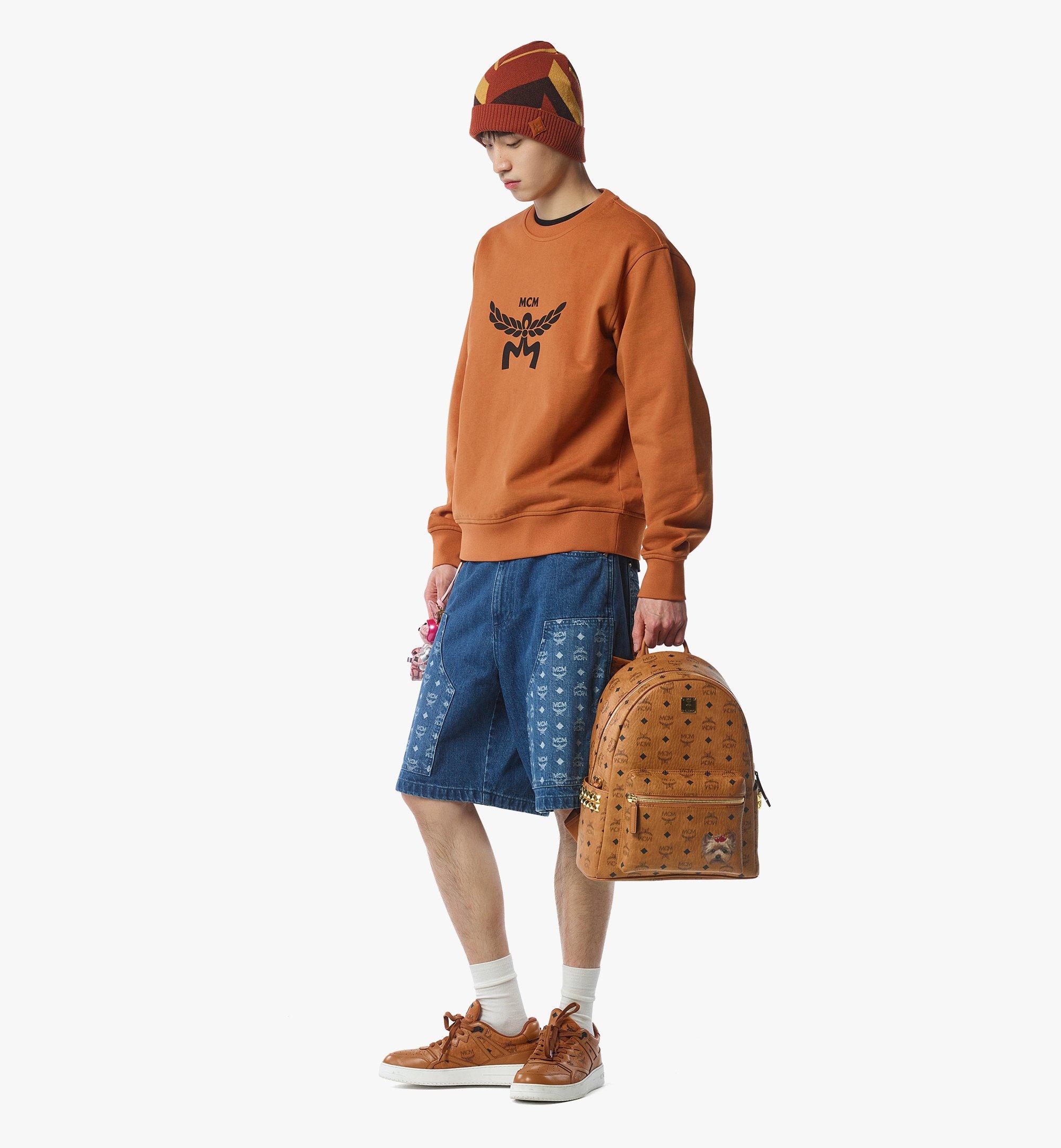 MCM 520 Pet Love Stark Side Studs Backpack in Visetos Cognac MMKFSUP08CO001 更多视角 2