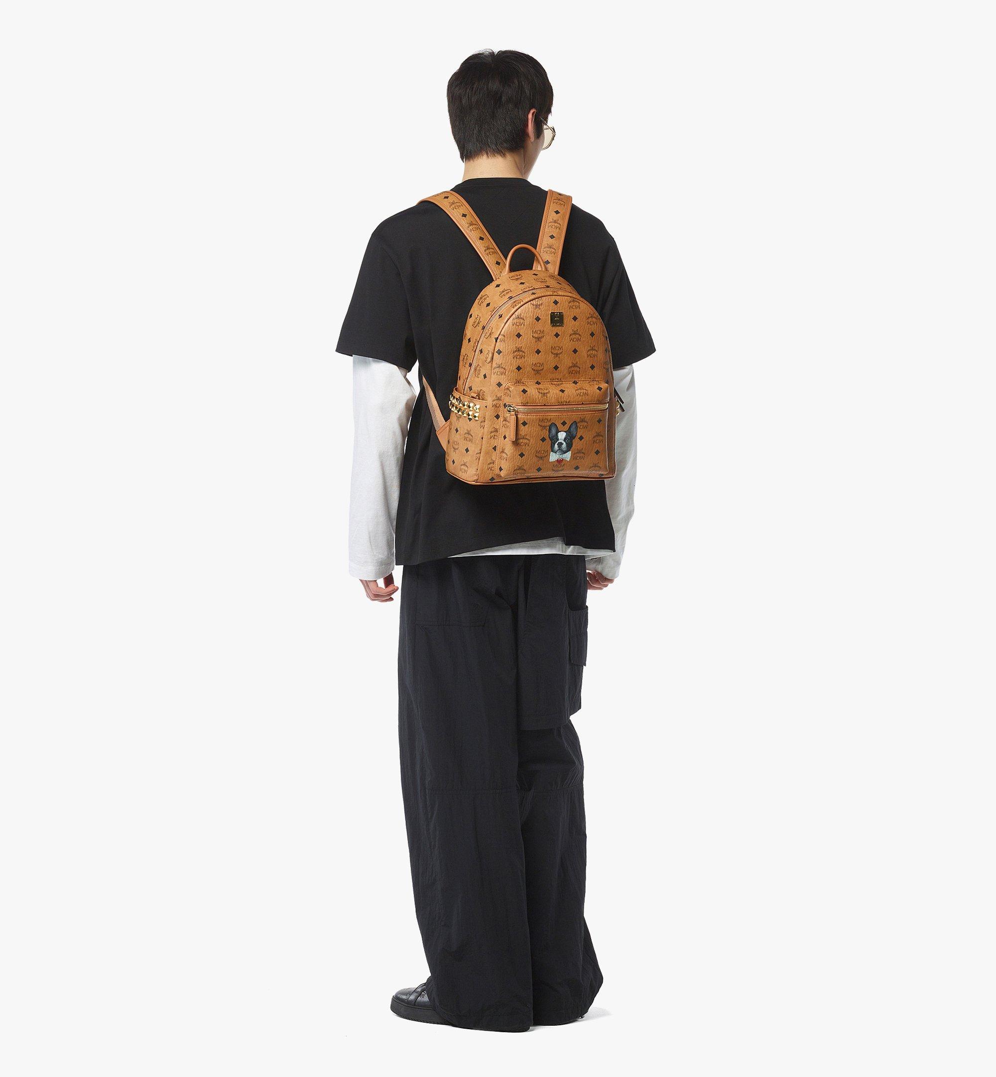 MCM 520 Pet Love Stark Visetos侧饰铆钉双肩背包  MMKFSUP09CO001 更多视角 4