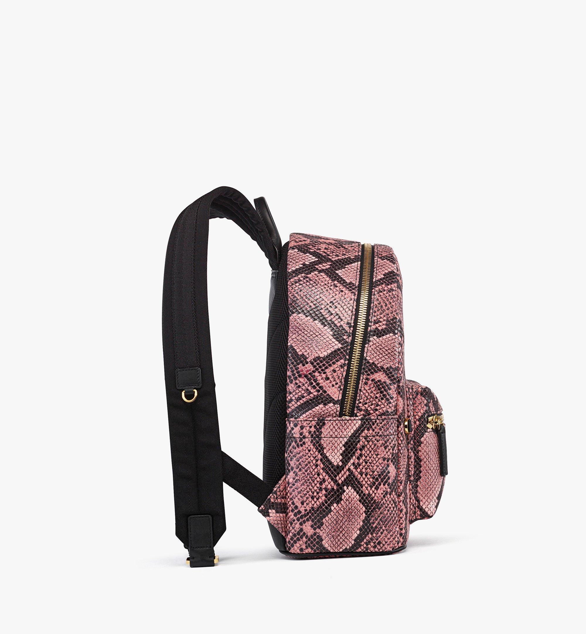 MCM Stark Backpack in Python Print Canvas Pink MMKFSVE03Q2001 Alternate View 1