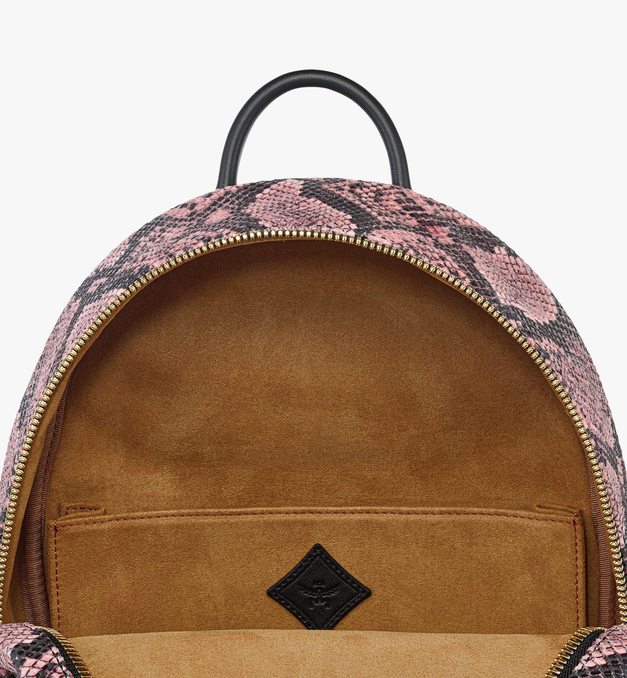 MCM Stark Backpack in Python Print Canvas Pink MMKFSVE03Q2001 Alternate View 2