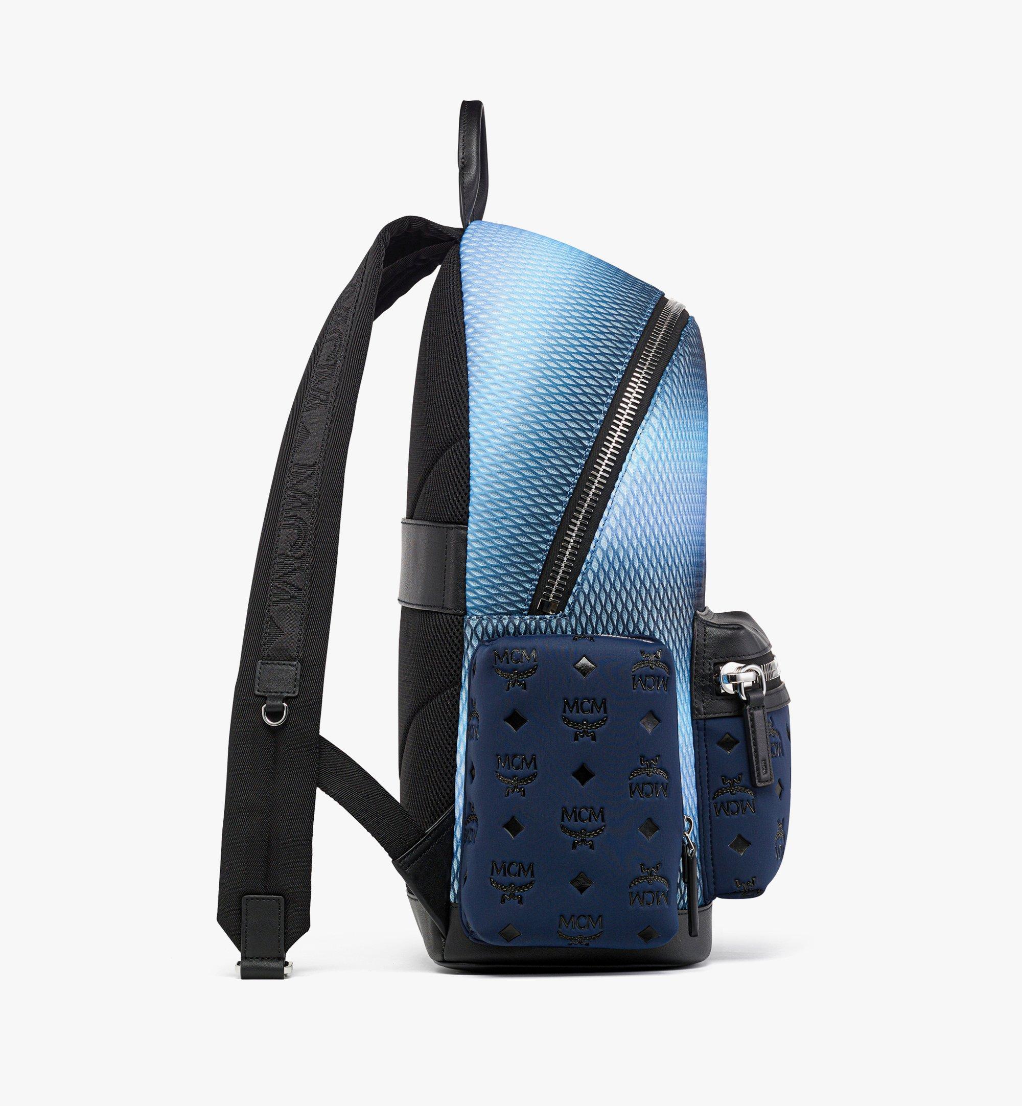 Medium Stark Backpack in Gradation Mesh and Monogram Neoprene Blue MCM FR