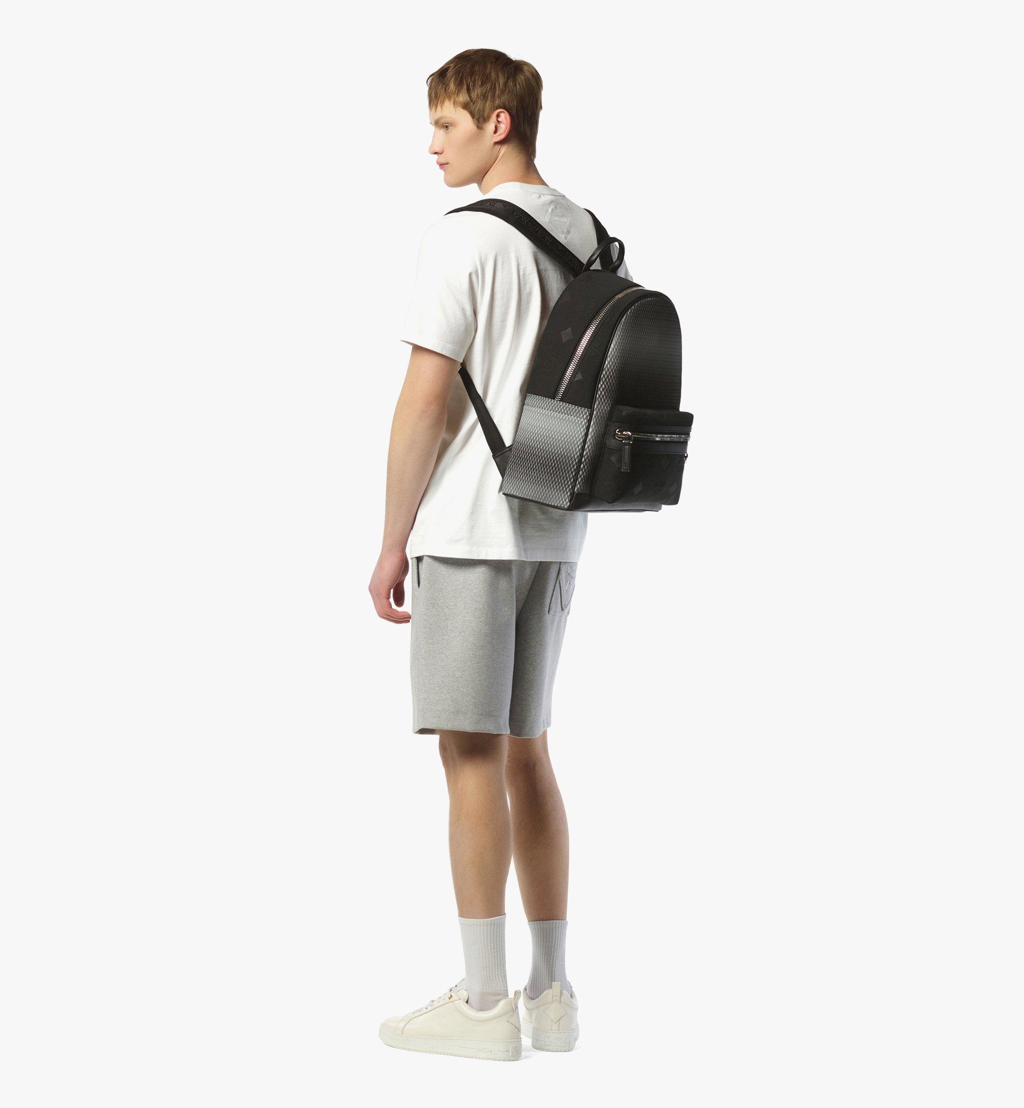 MCM Stark Backpack in Gradation Mesh and Monogram Neoprene Grey MMKFSVE08EG001 Alternate View 4