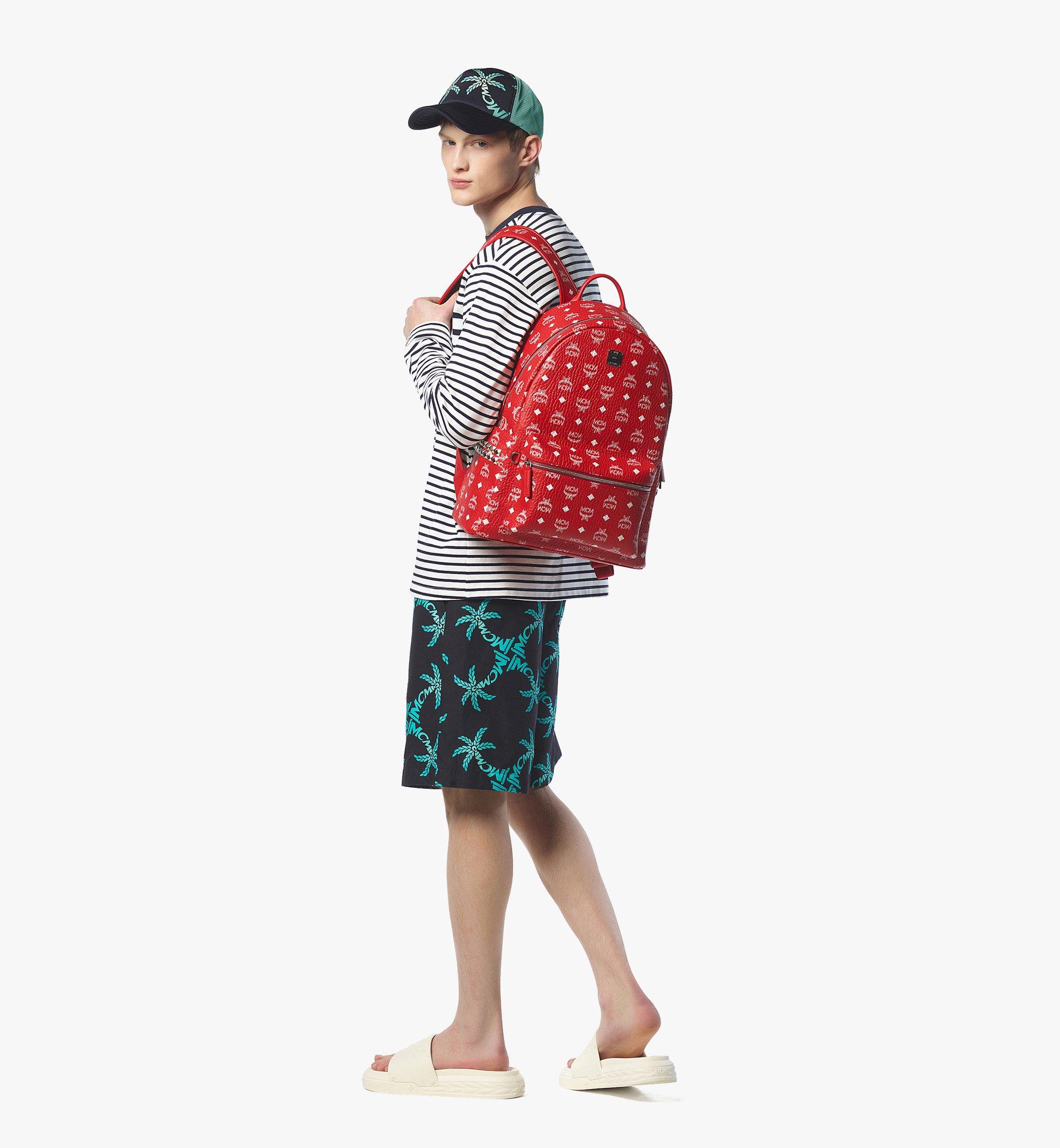 MCM Stark Side Studs Backpack in Visetos Red MMKFSVE14AV001 Alternate View 2