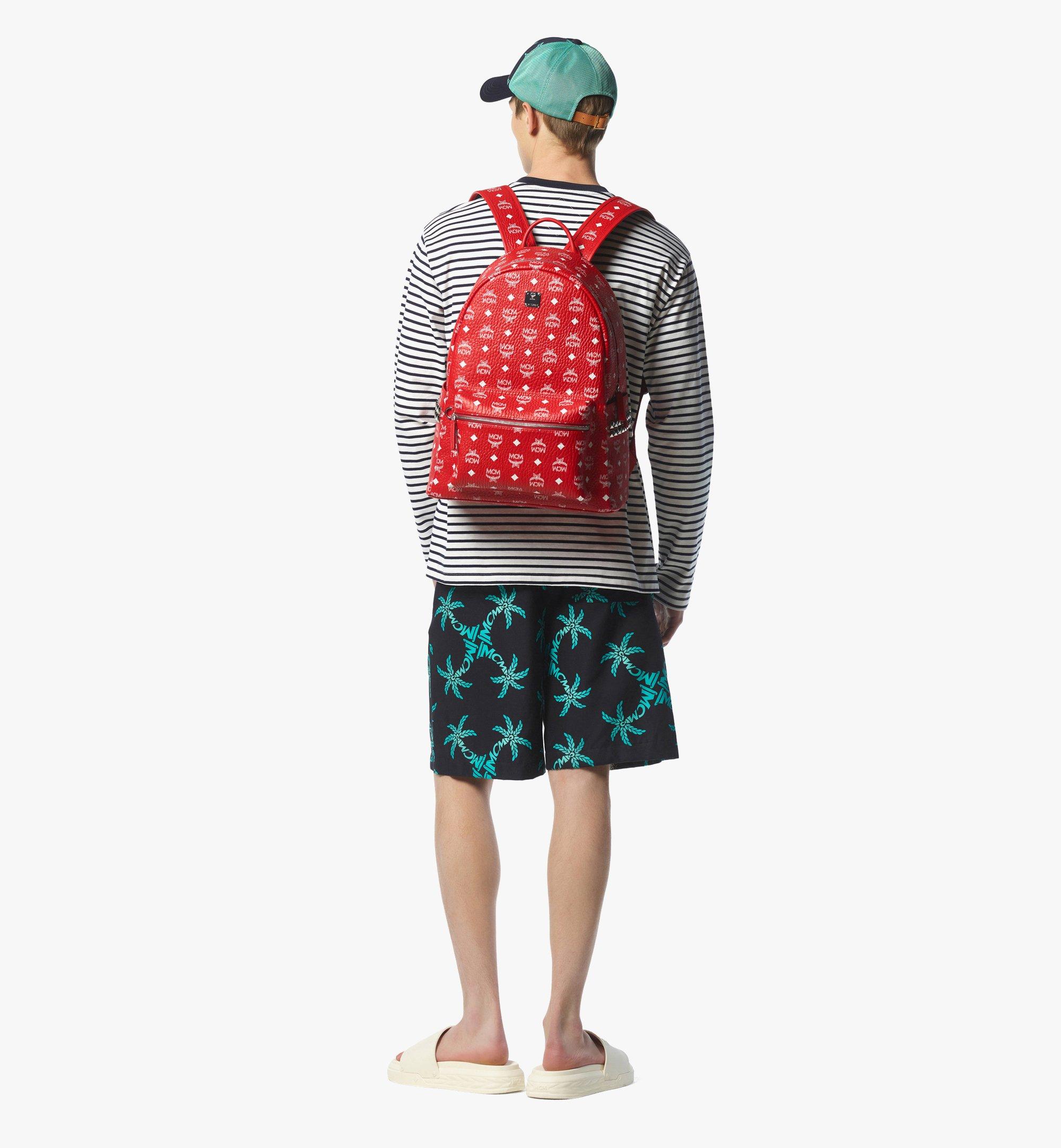 MCM Stark Side Studs Backpack in Visetos Red MMKFSVE14AV001 Alternate View 4