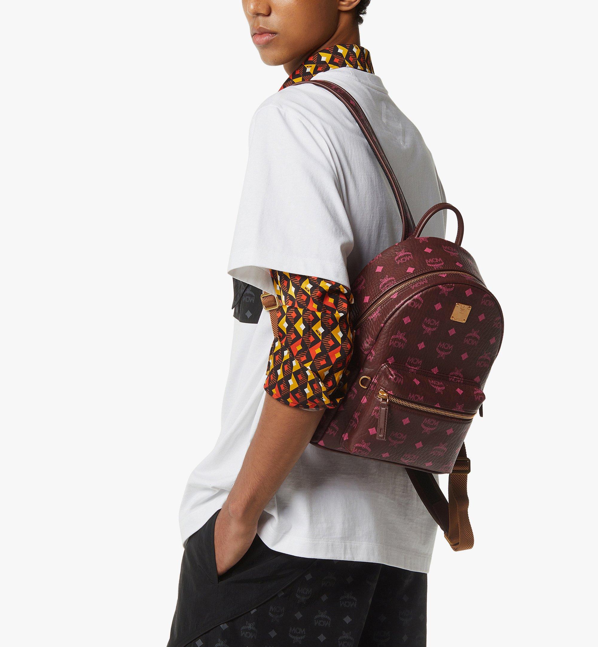 MCM Stark Side Studs Backpack in Visetos Brown MMKGSVE034B001 Alternate View 7