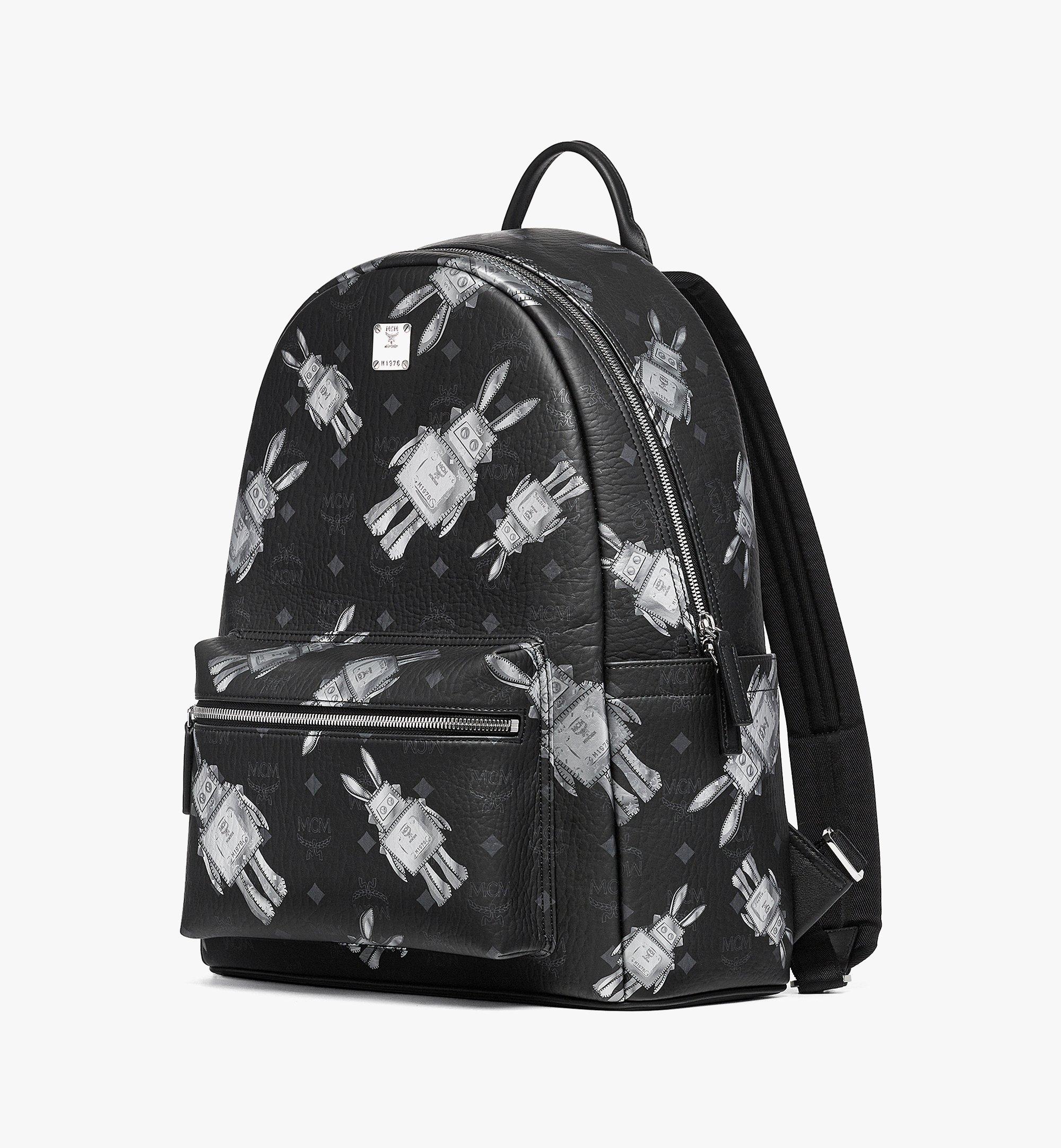 Sac à Dos MCM Stark Medium - Cuir Visetos Noir - Très Bon État - Unisexe