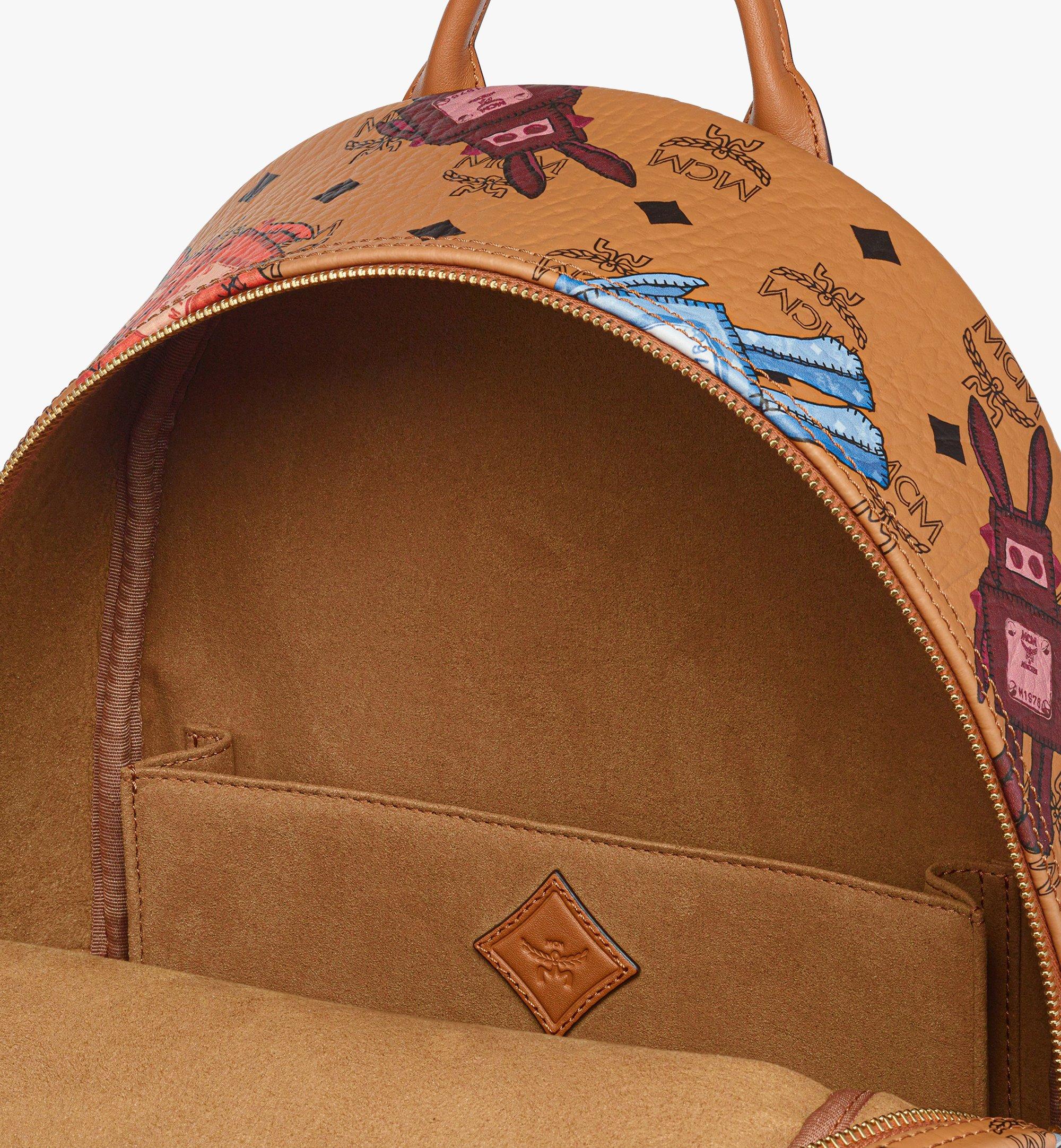 MCM Stark Sac à dos Visetos Side Studs Medium Cognac