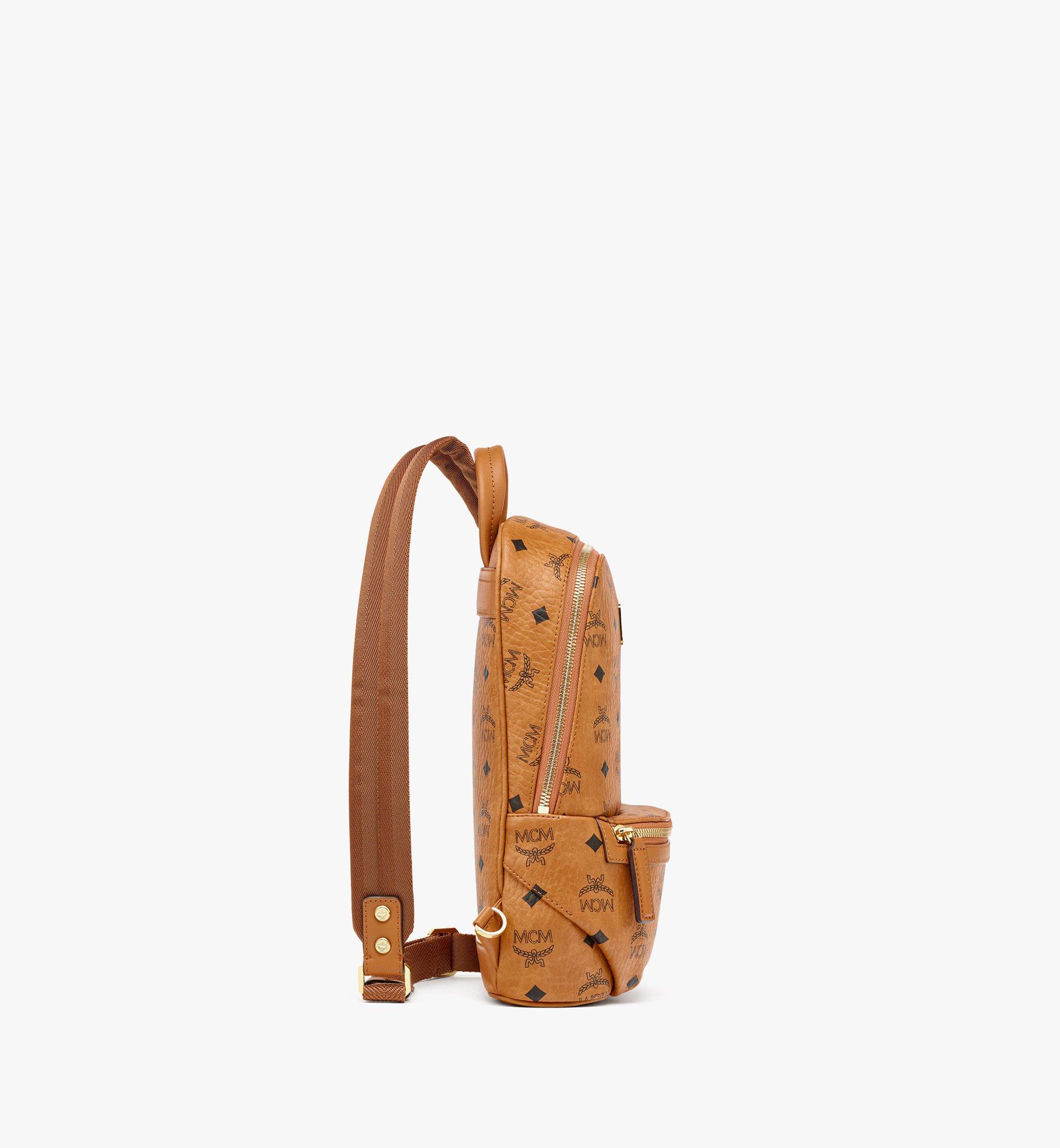 Small Aren Sling Bag in Visetos Cognac MCM US