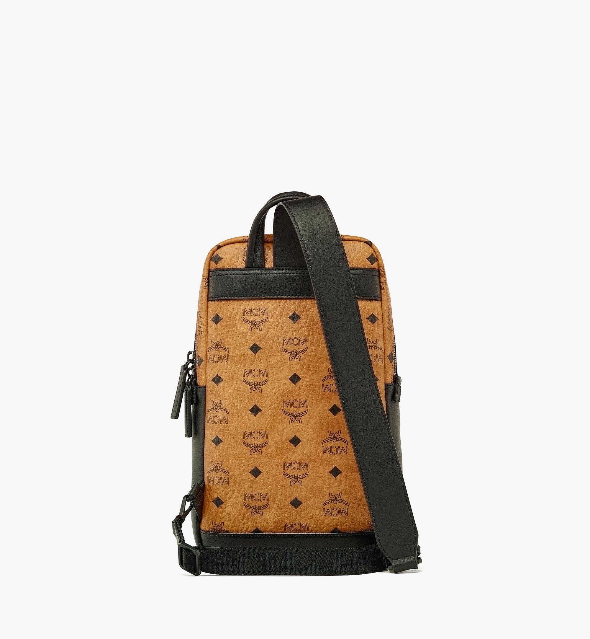 Mcm Aren Sling Bag Visetos Cognac