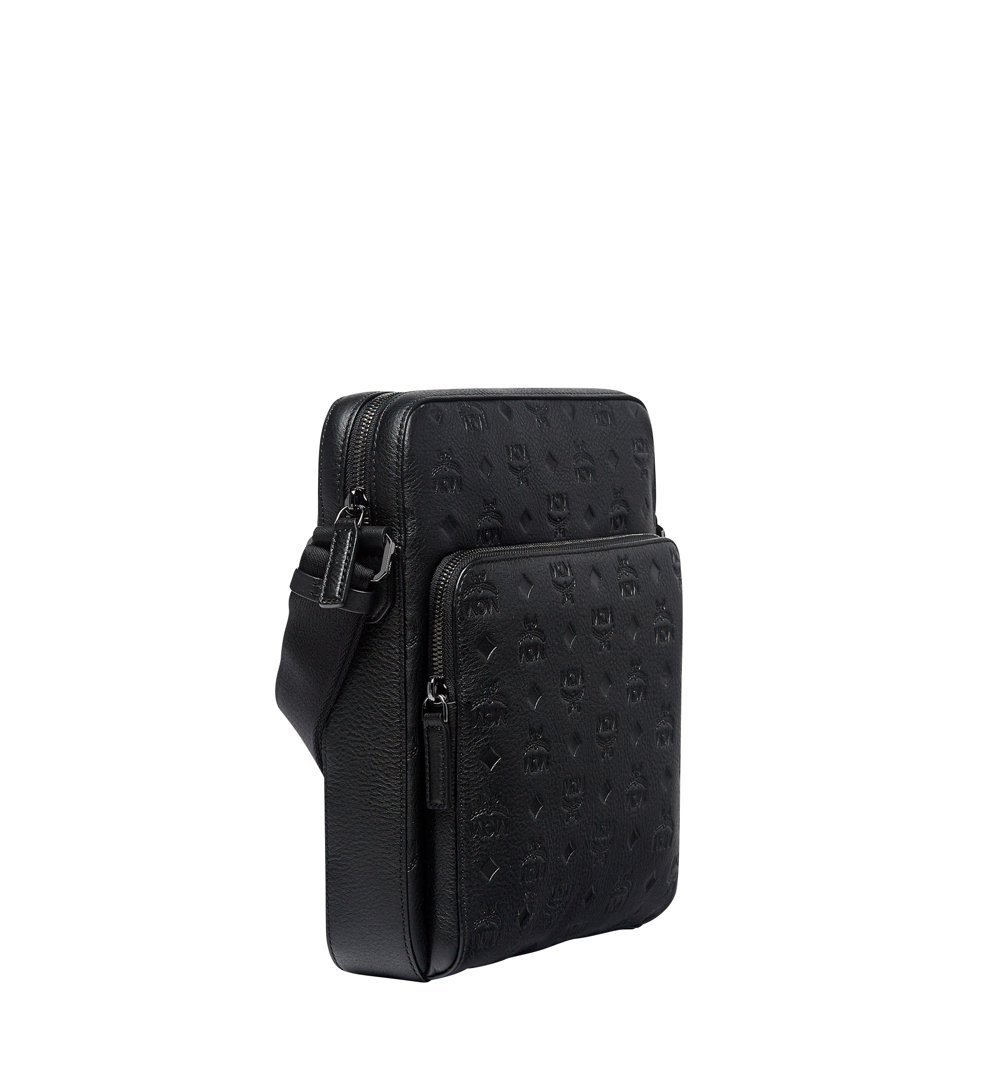 Small Ottomar Messenger in Monogram Leather Black MCM ®DE